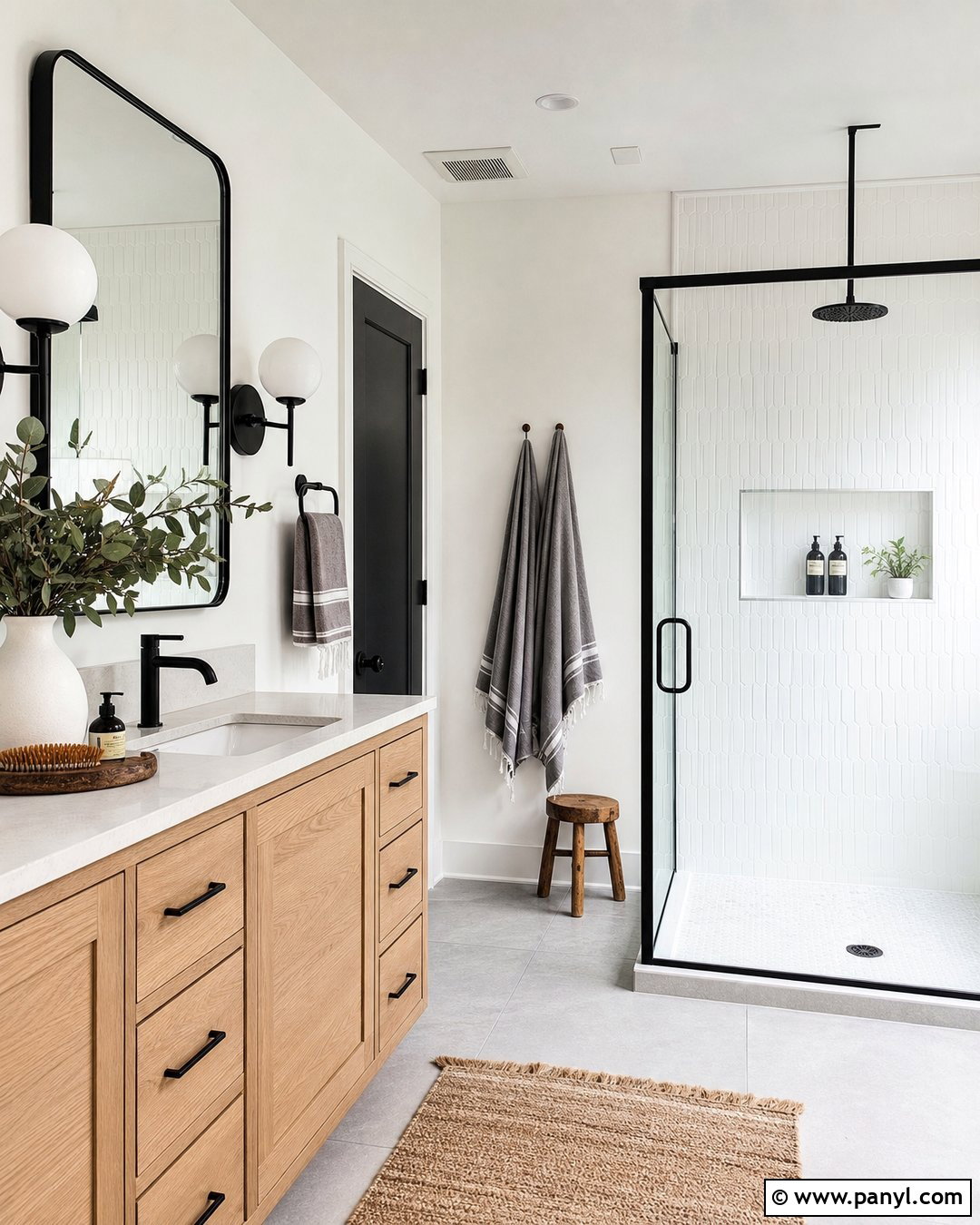Sherwin Williams Pure White Bathroom With Black Fixtures - 30 Sherwin Williams Pure White Walls