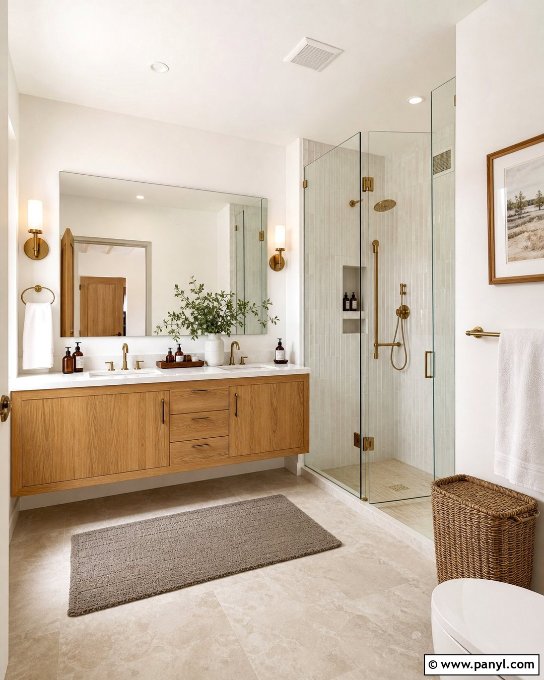 Sherwin Williams Pure White Bathroom With Oak Vanity - 30 Sherwin Williams Pure White Walls