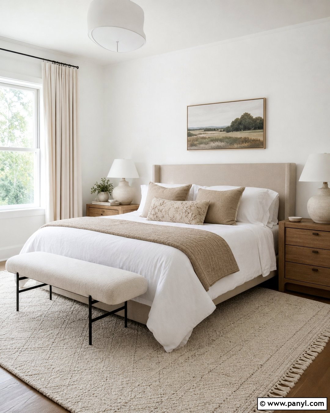 Sherwin Williams Pure White Bedroom With Beige Bedding - 30 Sherwin Williams Pure White Walls