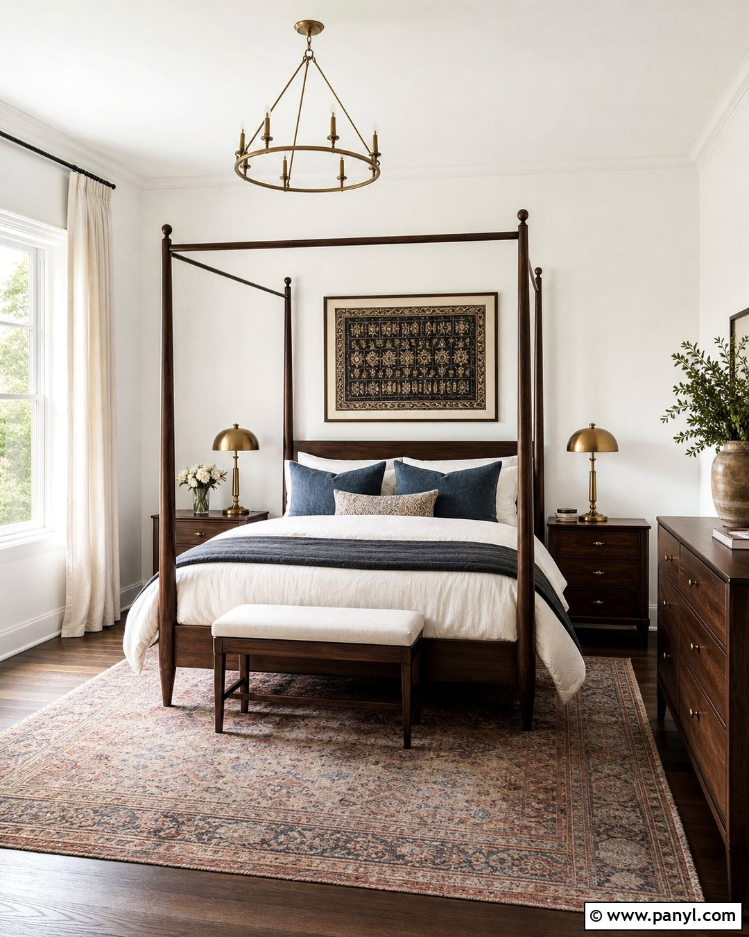 Sherwin Williams Pure White Bedroom With Dark Wood Furniture - 30 Sherwin Williams Pure White Walls
