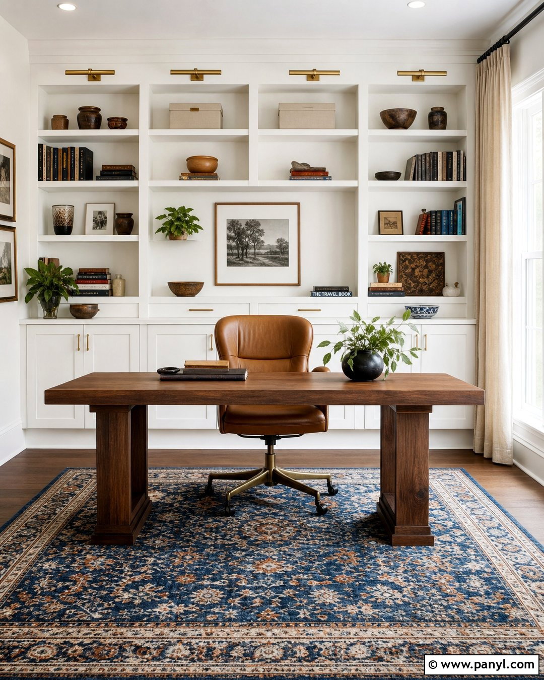 Sherwin Williams Pure White Home Office With Built-Ins - 30 Sherwin Williams Pure White Walls