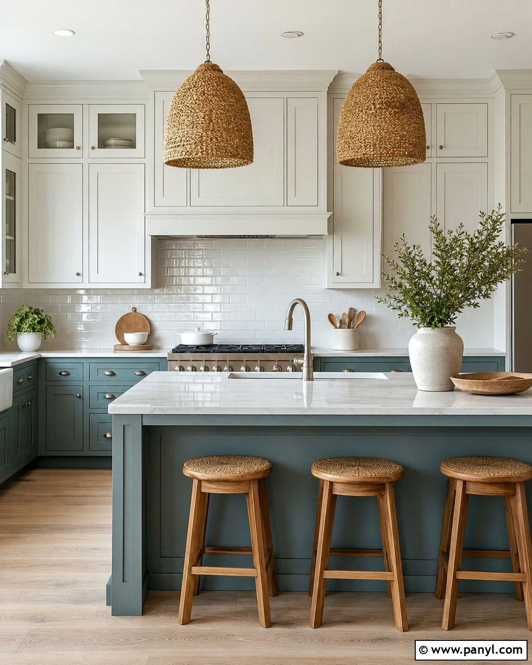 Sherwin-Williams Quietude Green Kitchen - 20 Beach House Green Sherwin Williams Ideas