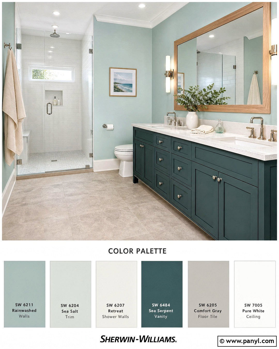 Sherwin Williams Rainwashed Bathroom Palette - 20 sherwin williams color palette ideas