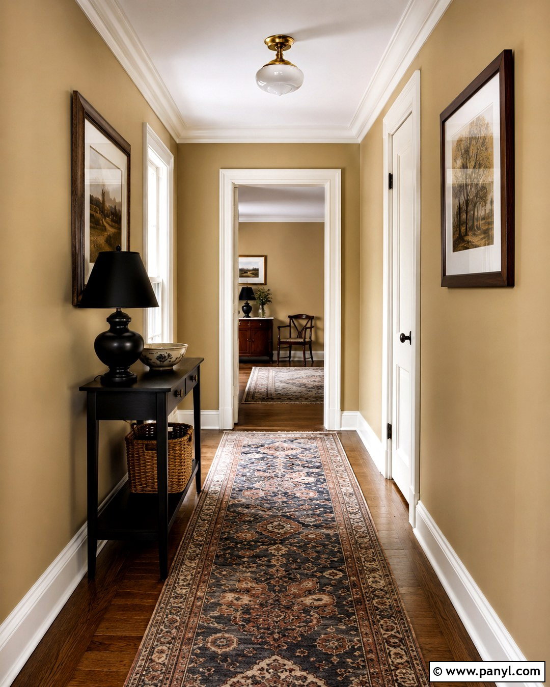 Sherwin-Williams Restrained Gold Hallway - 20 Dark Gold Paint Colors For Walls