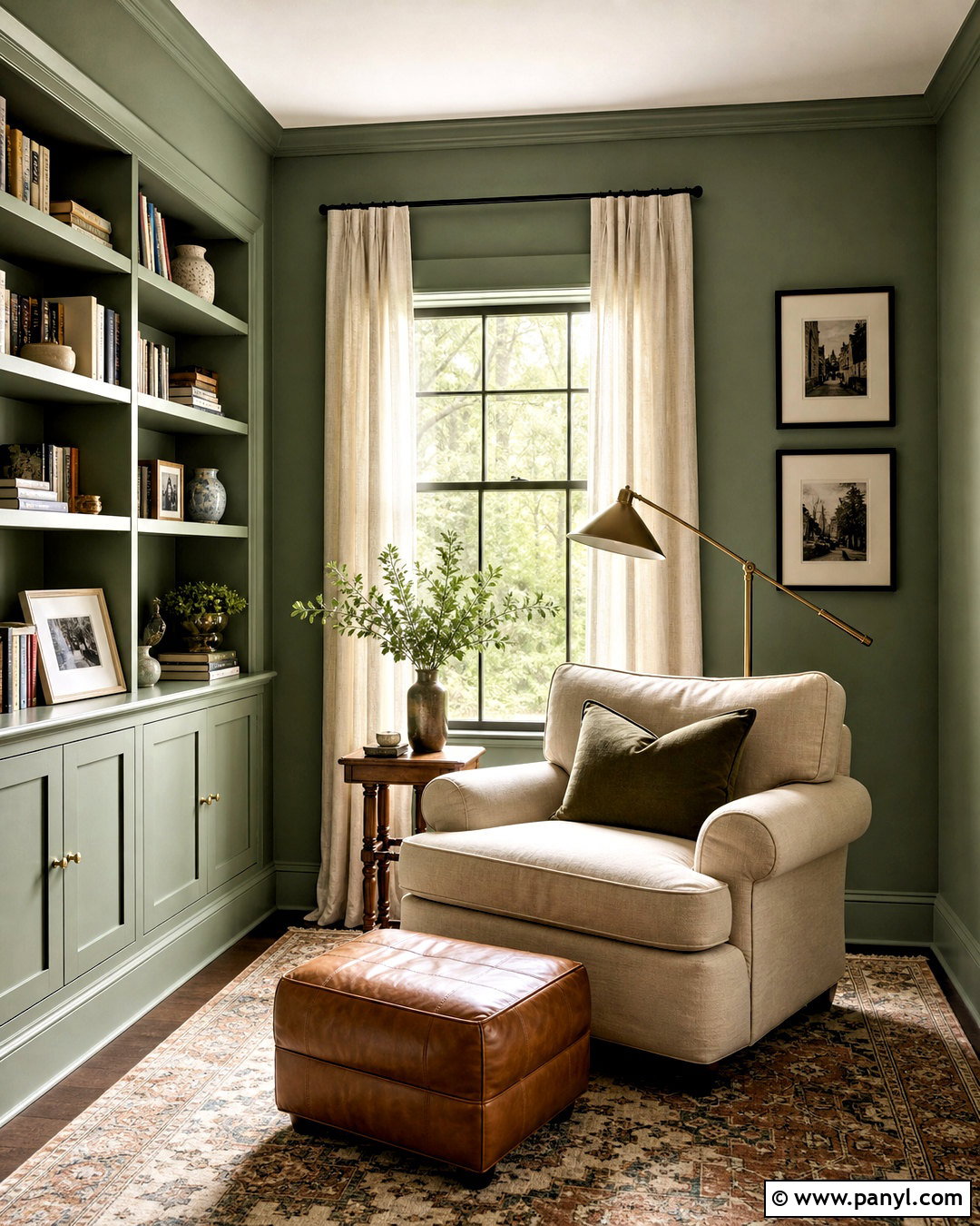 Sherwin-Williams Retreat Green Reading Room - 20 green paint colors