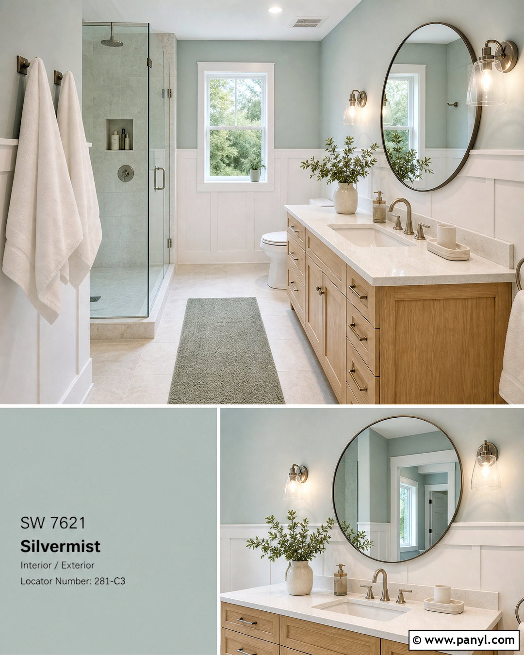 Sherwin-Williams Silvermist Bathroom - 20 grey blue paint colors