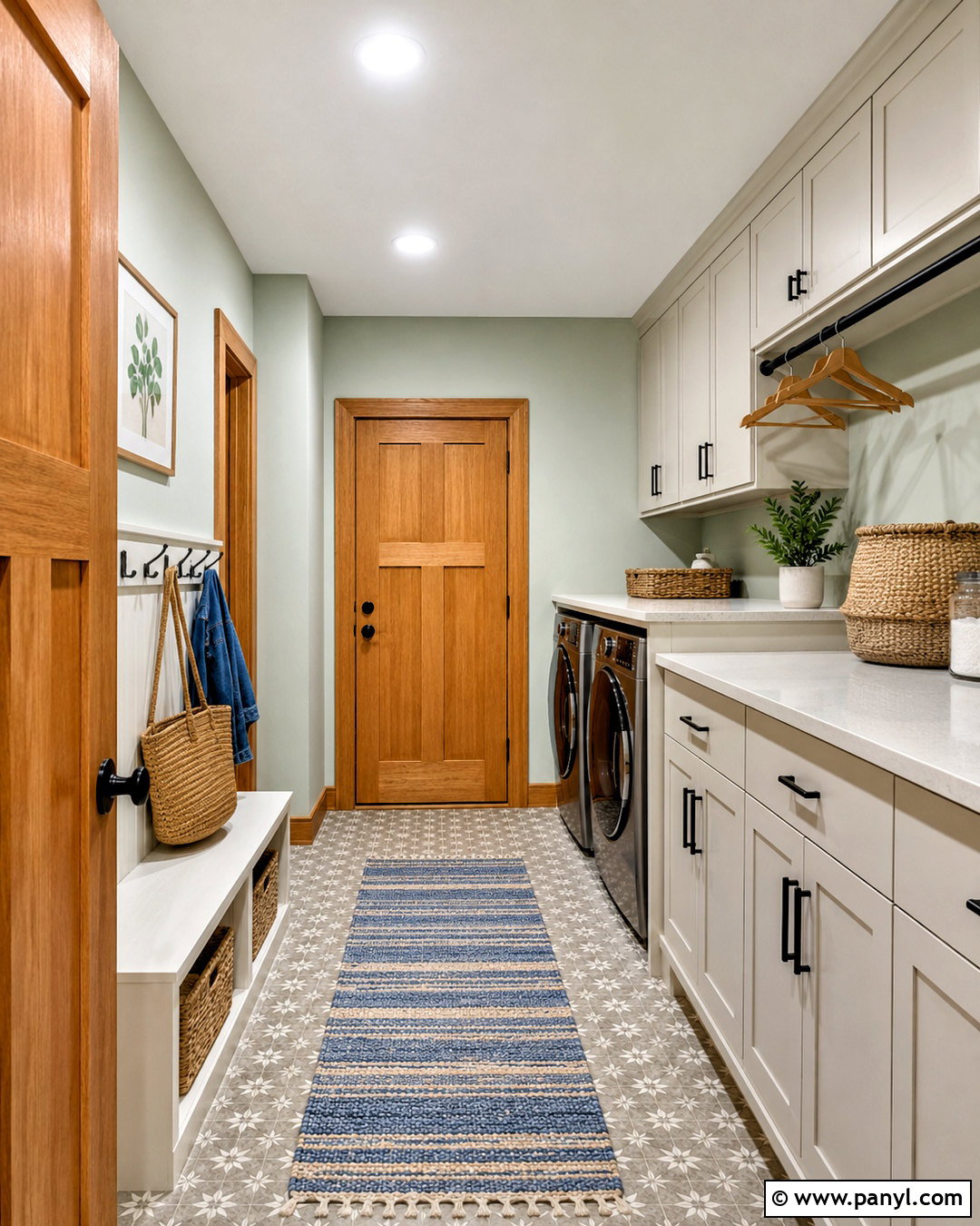 Sherwin-Williams Silvermist With Honey Oak Trim - 20 paint colors with honey oak trim ideas