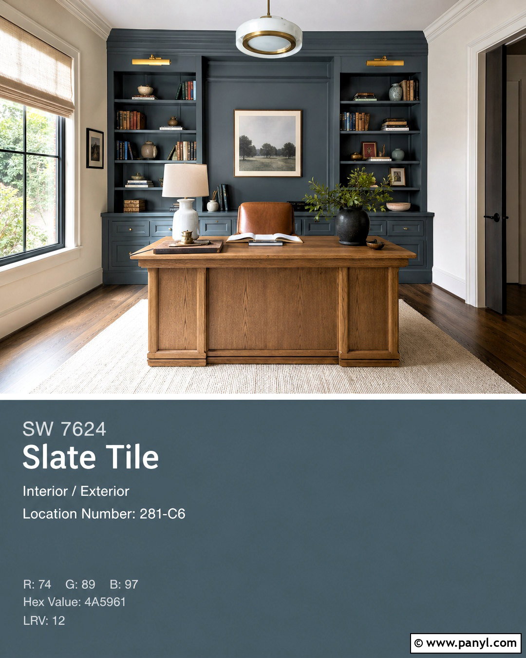 Sherwin-Williams Slate Tile Home Office - 20 grey blue paint colors