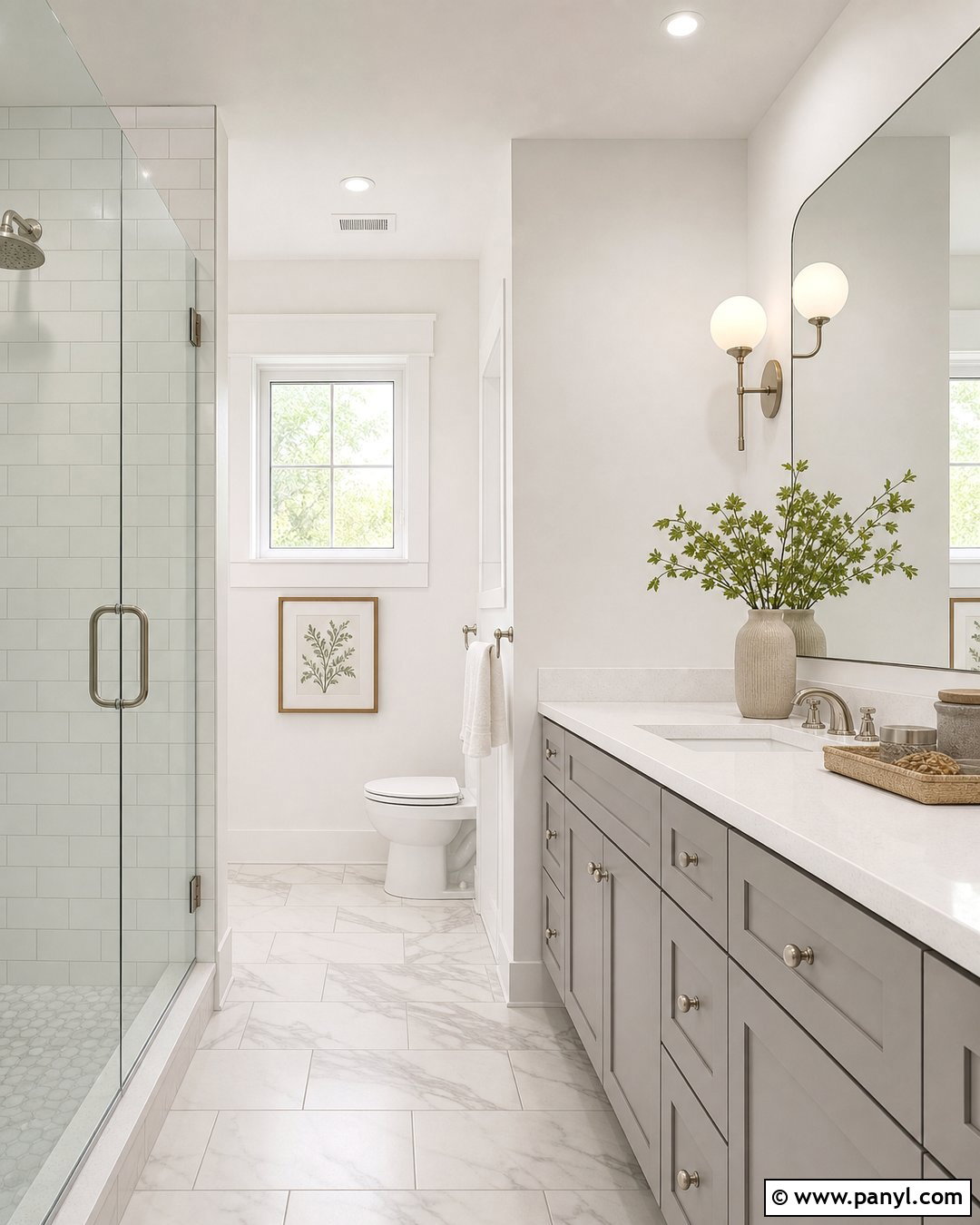 Sherwin-Williams Snowbound Bathroom Walls - 25 Best Neutral White Paint For Walls