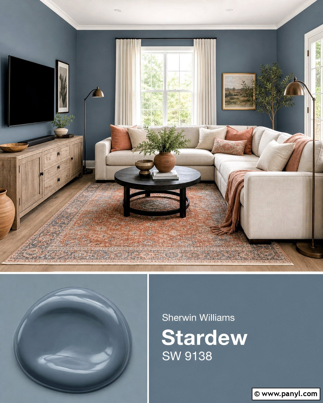 Sherwin-Williams Stardew Living Room - 20 grey blue paint colors
