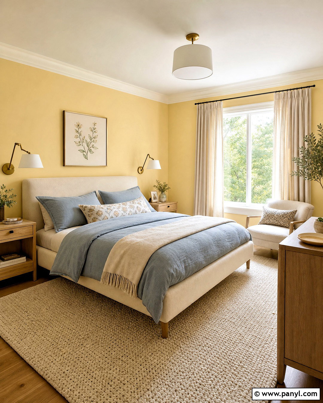 Sherwin-Williams They Call It Mellow Bedroom - 20 warm yellow paint colors
