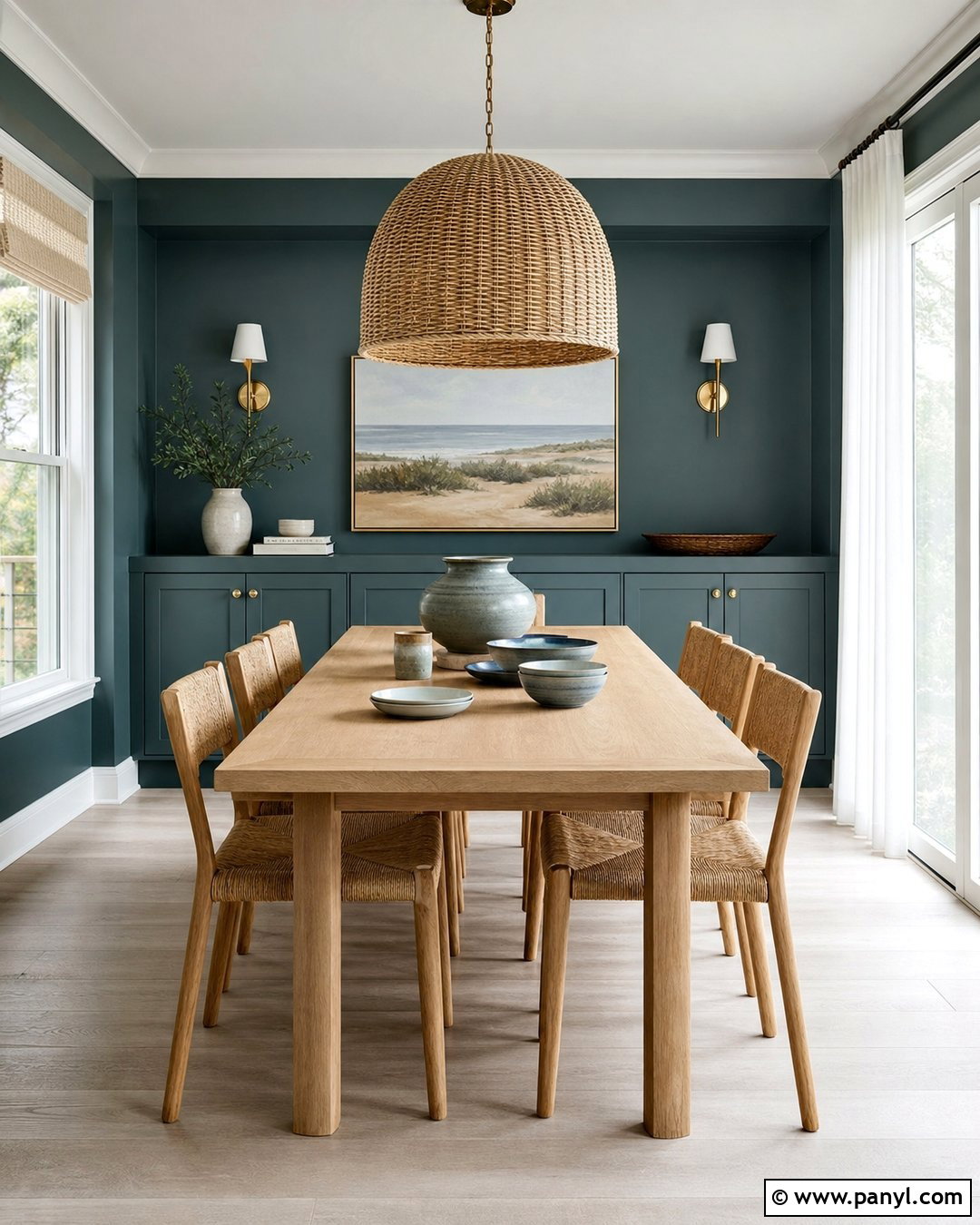 Sherwin-Williams Underseas Green Dining Room - 20 Beach House Green Sherwin Williams Ideas