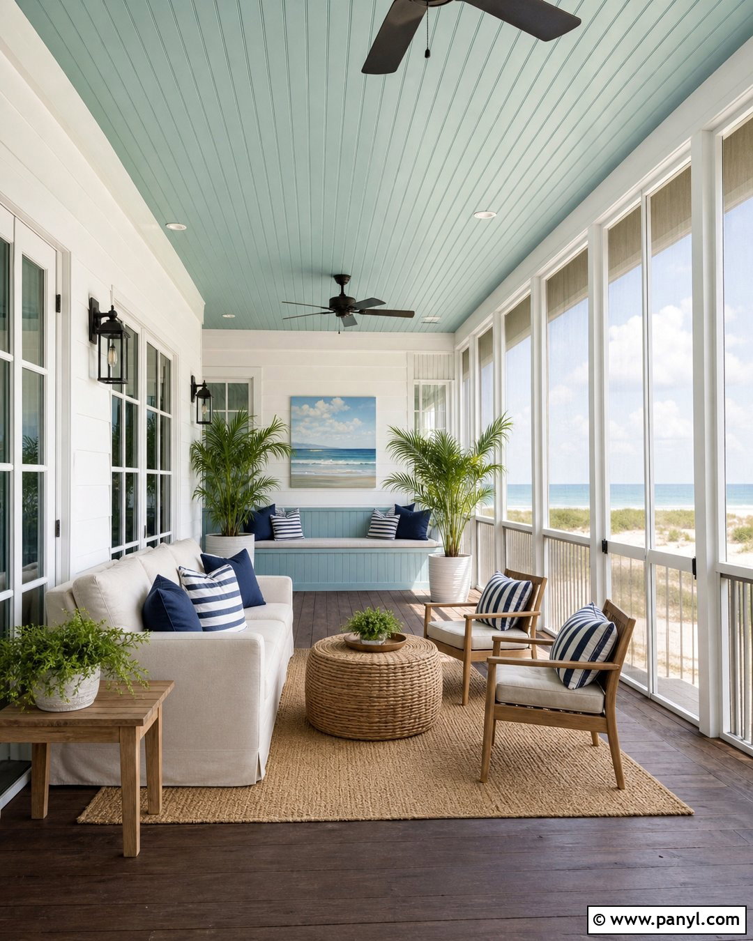 Sherwin-Williams Waterscape Green Porch - 20 Beach House Green Sherwin Williams Ideas