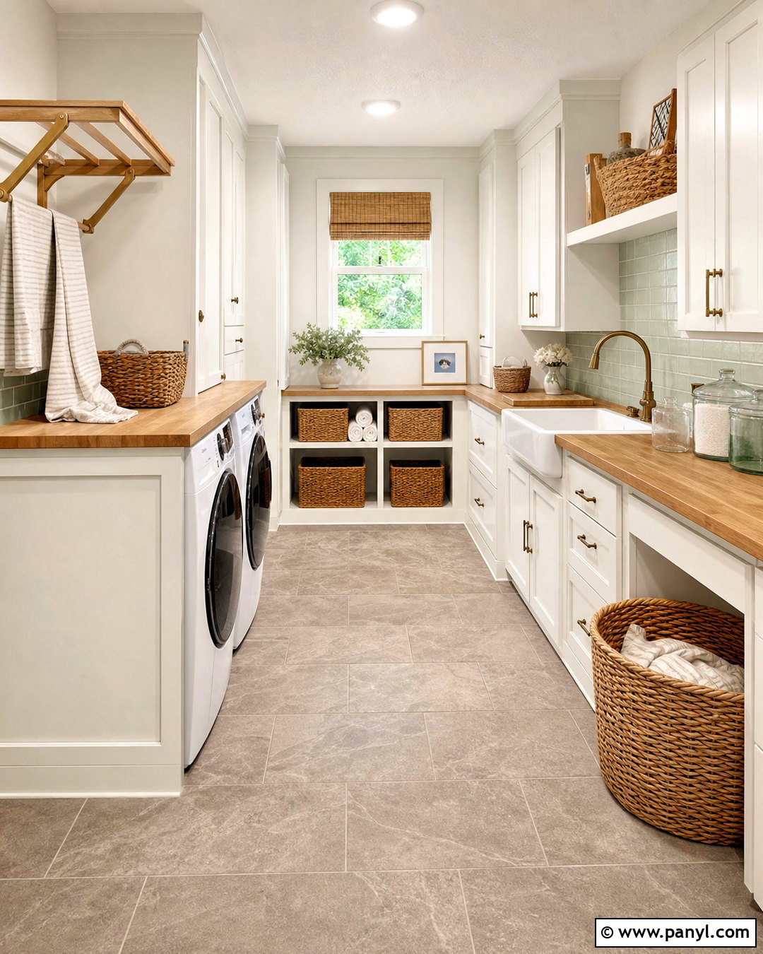 Sherwin-Williams Westhighland White Laundry Room - 20 incredible white sherwin williams ideas