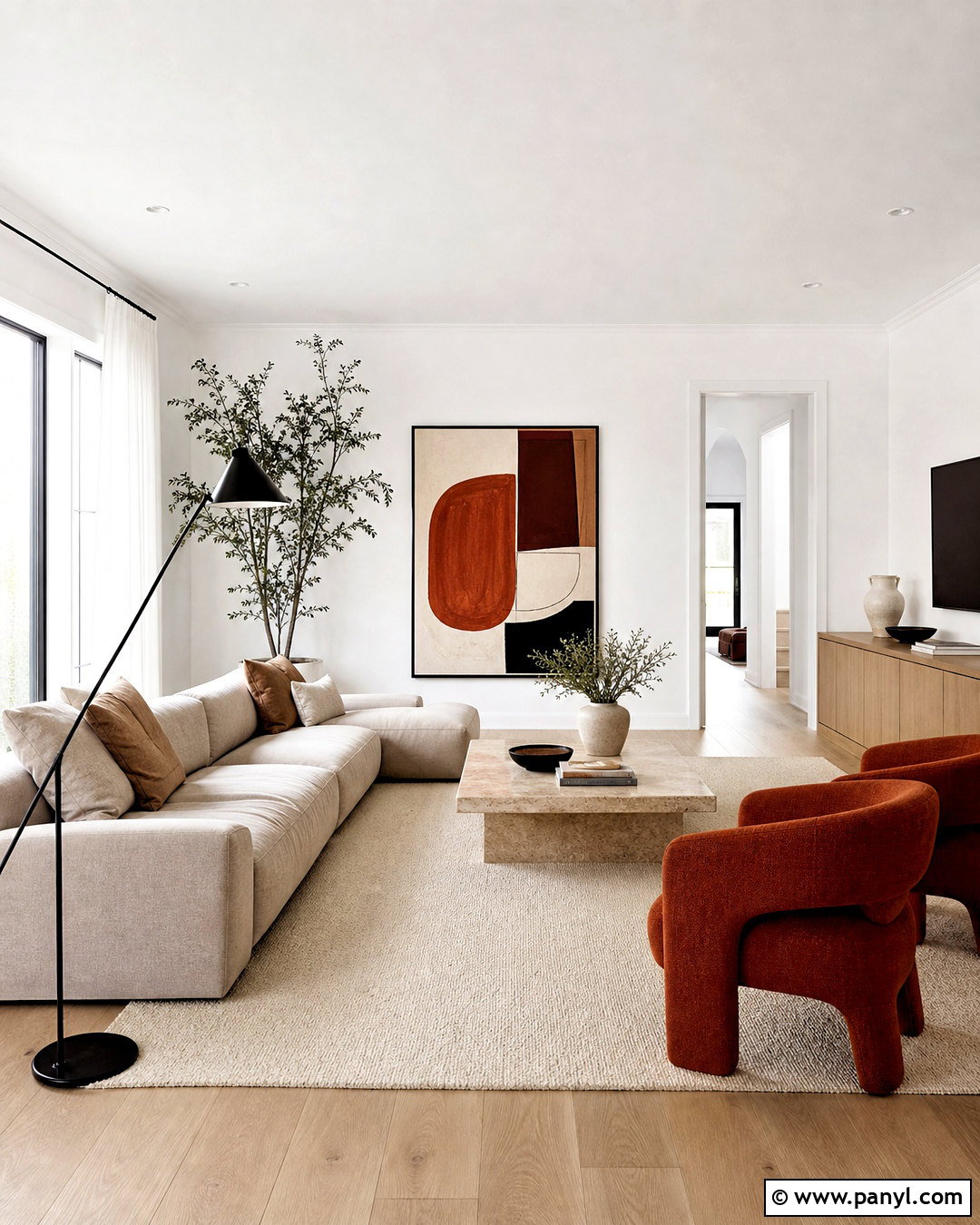 Sherwin Williams White Snow Contemporary Living Room - 20 gorgeous white sherwin williams ideas