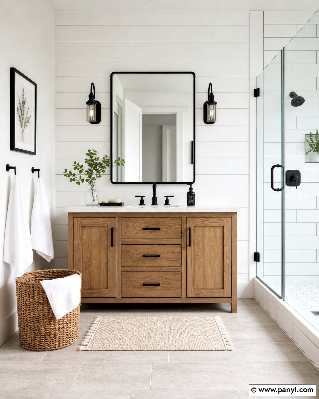 Shiplap Bathroom Vanity Wall - 20 farmhouse shiplap walls