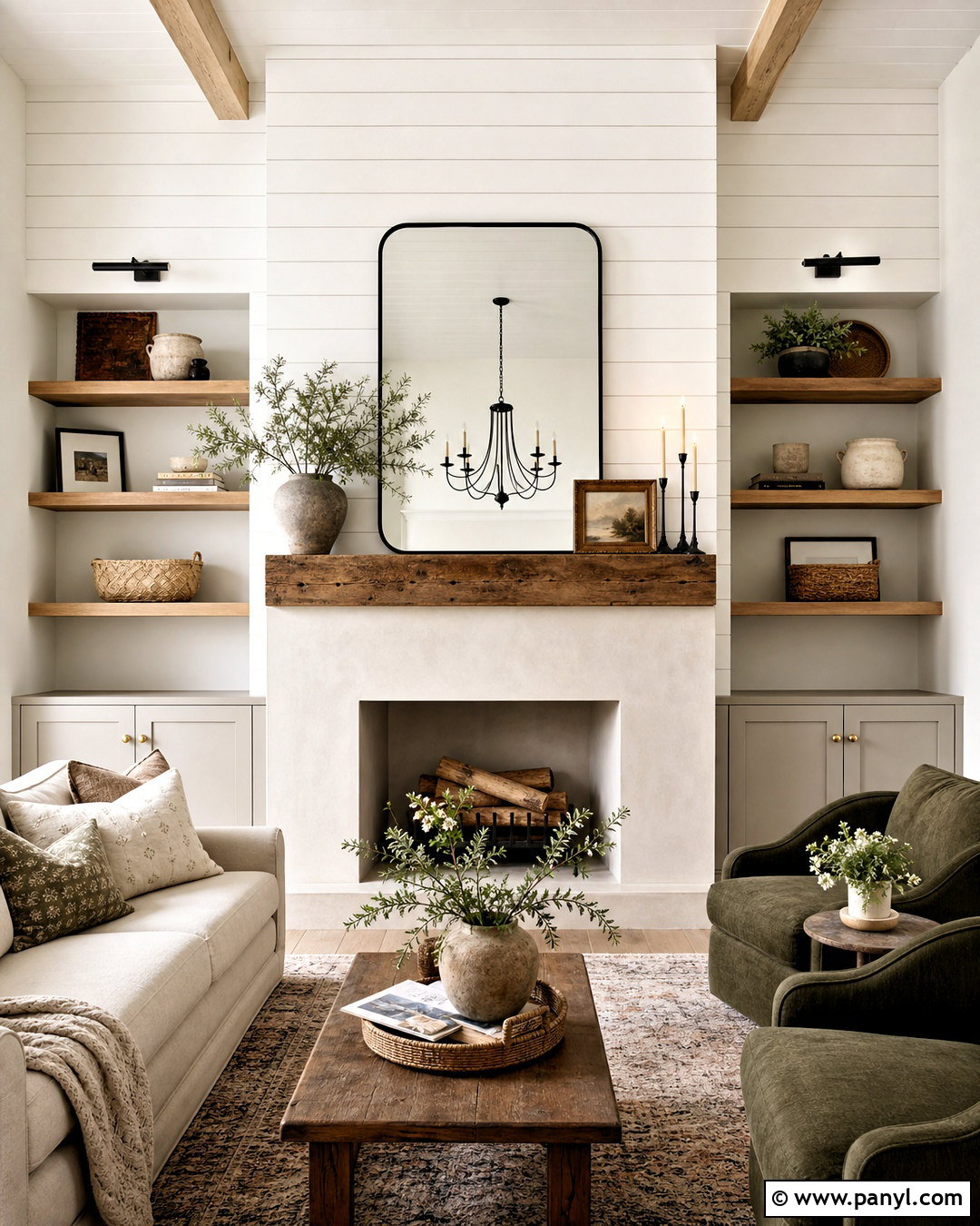 Shiplap Fireplace Wall - 20 farmhouse shiplap walls