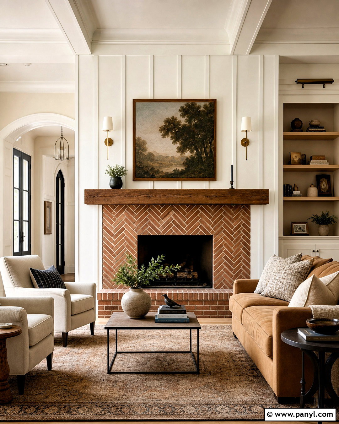 Shiplap Fireplace With Brick Surround - 20 shiplap wall with fireplace ideas