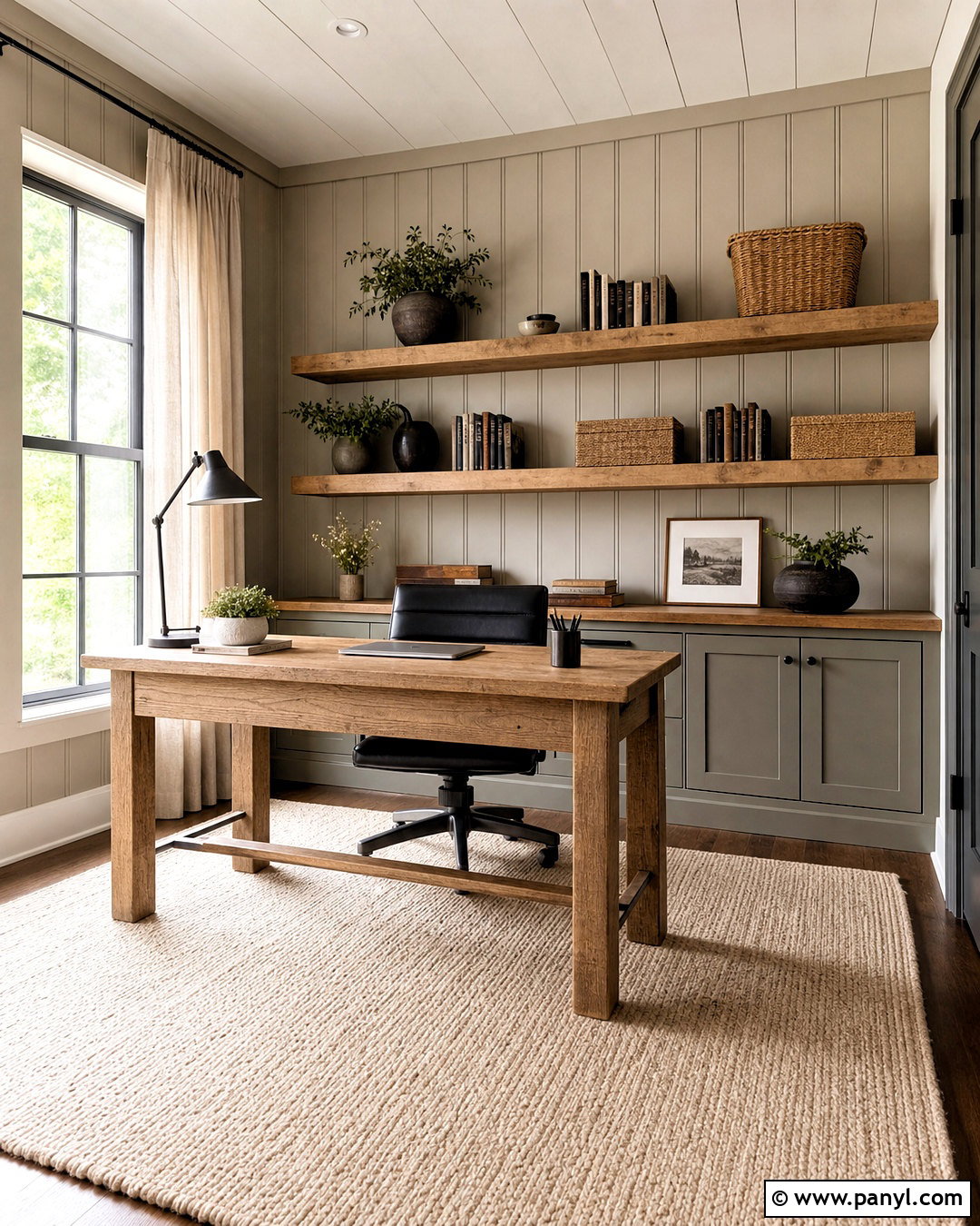 Shiplap Home Office Wall - 20 farmhouse shiplap walls