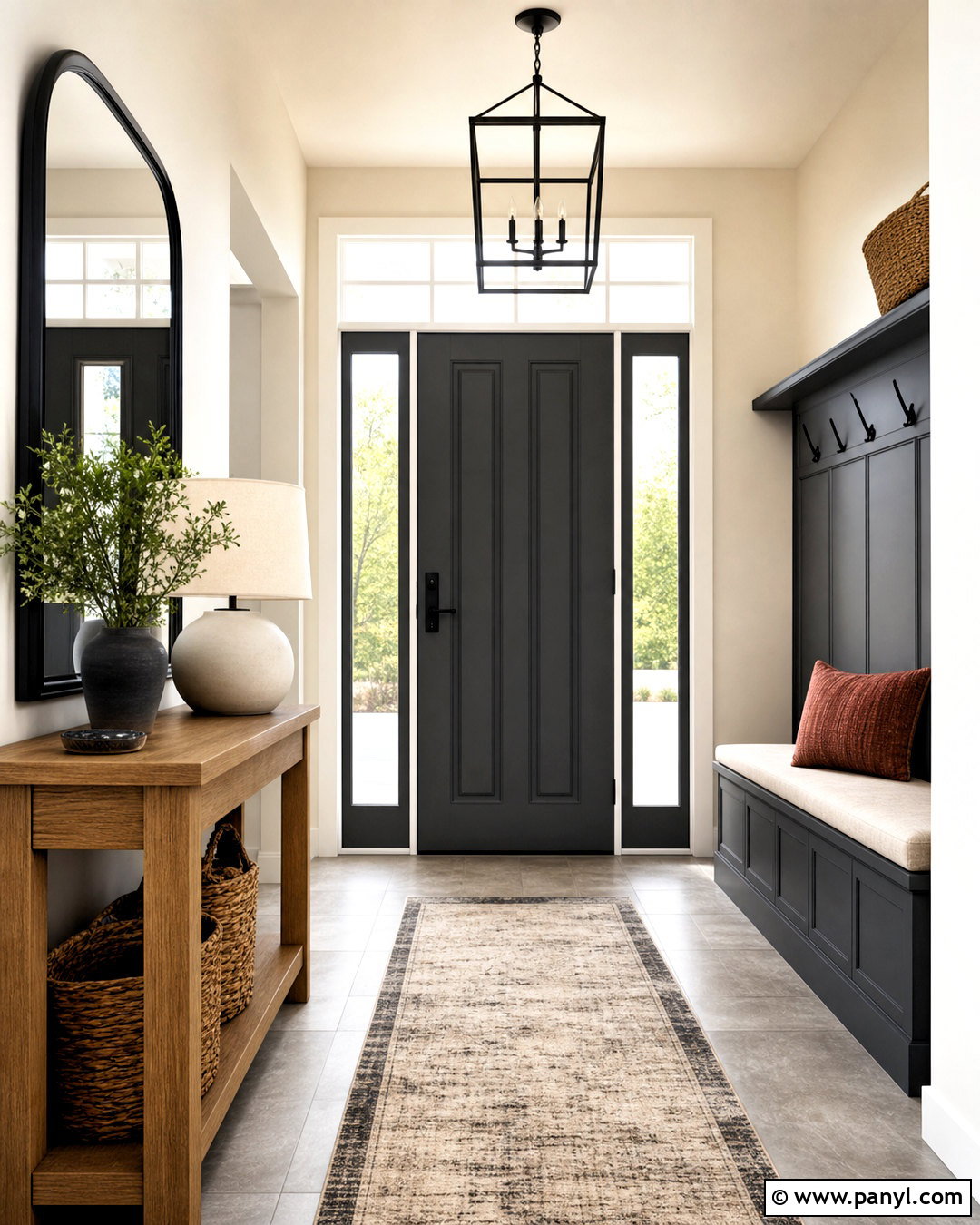 Shoji White And Charcoal Gray Entryway - 20 shoji white color palette ideas
