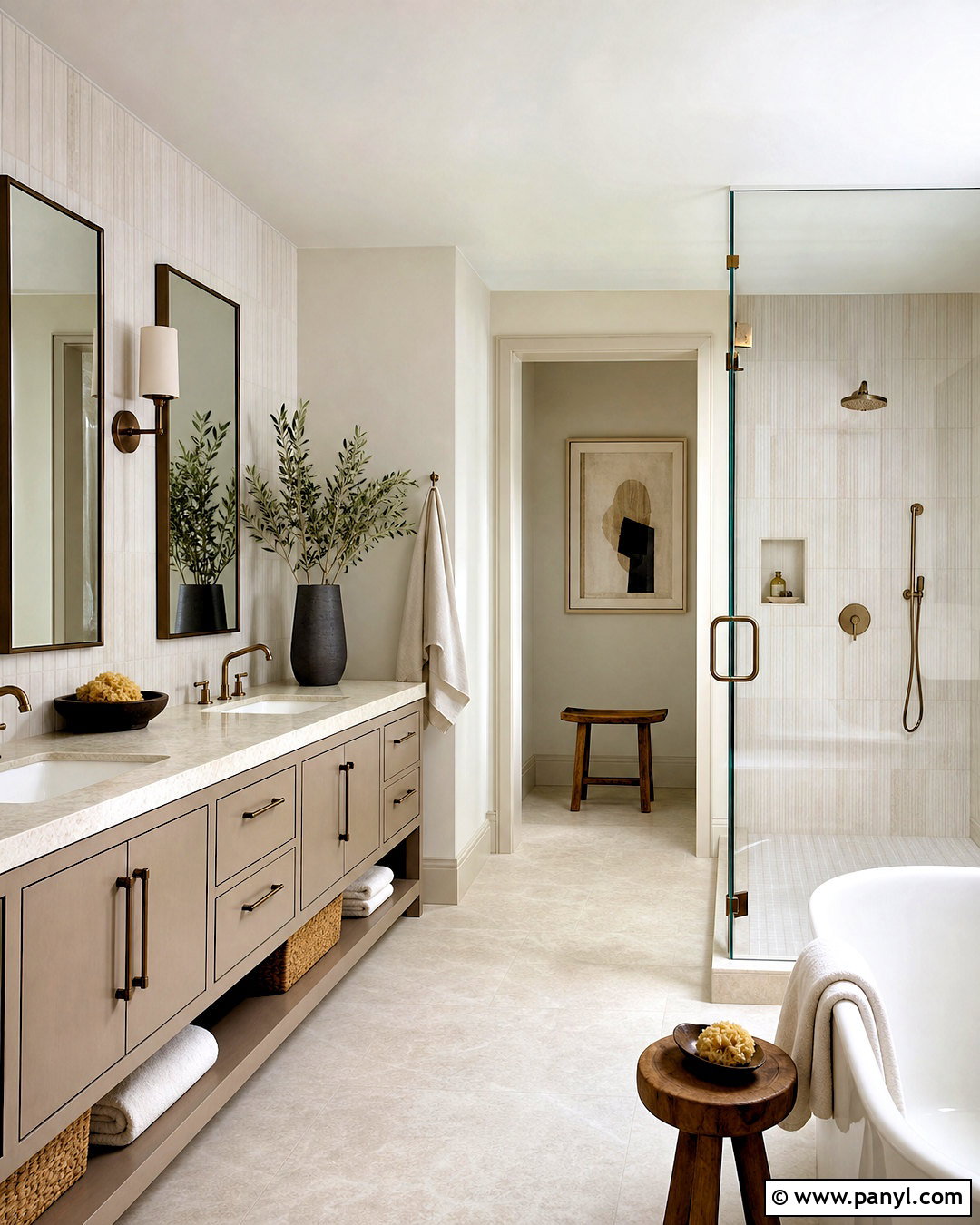 Shoji White And Mushroom Taupe Bathroom - 20 shoji white color palette ideas