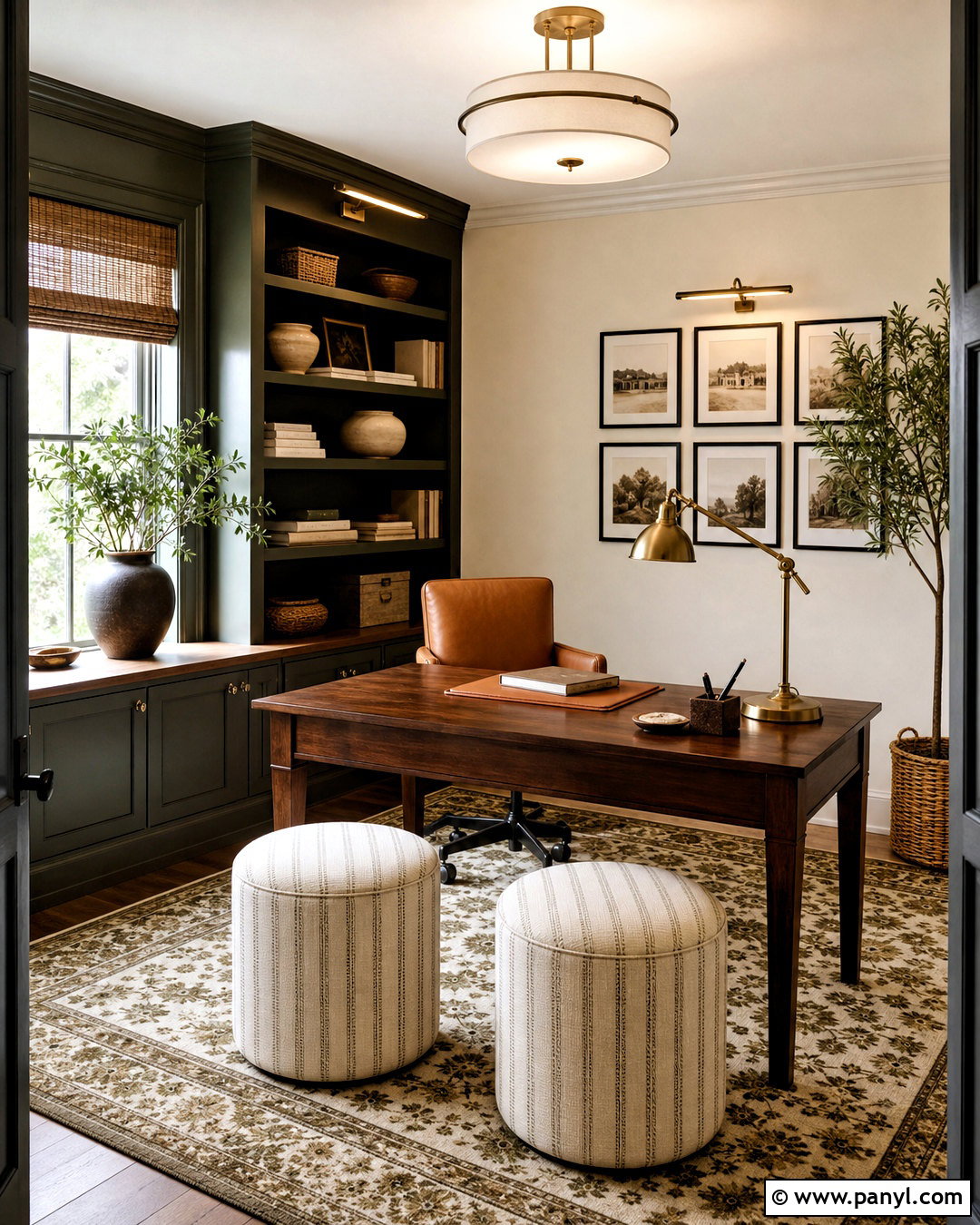 Shoji White And Olive Green Home Office - 20 shoji white color palette ideas