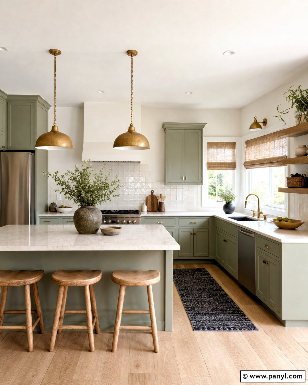 Shoji White And Sage Green Kitchen - 20 shoji white color palette ideas