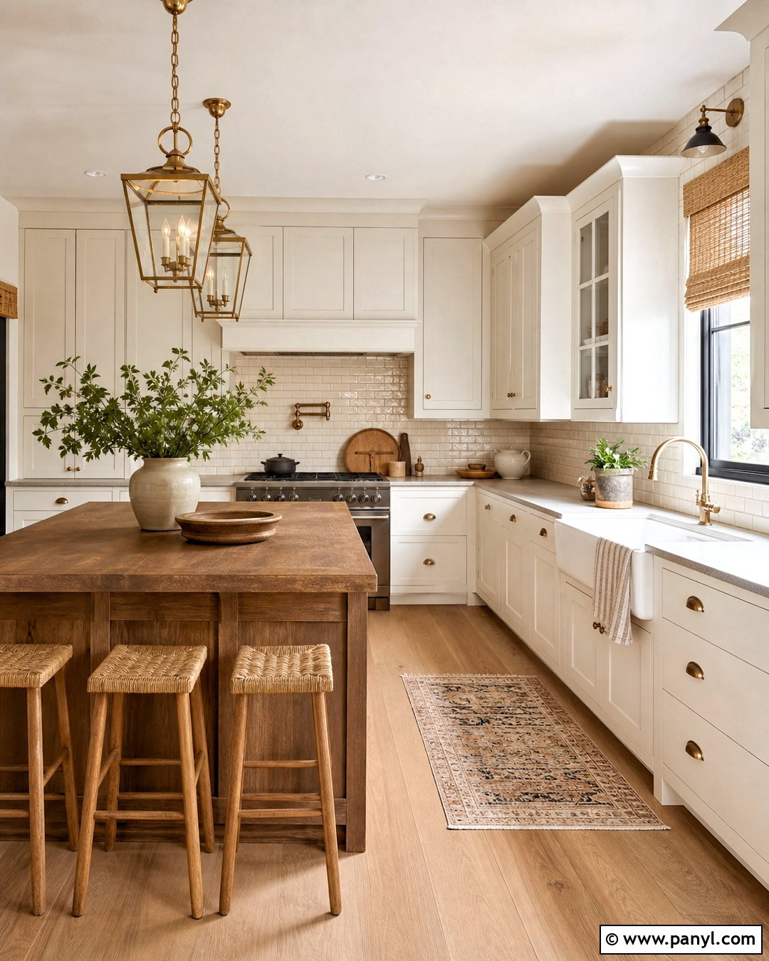 Shoji White Cabinets In A Farmhouse Kitchen - 20 shoji white sherwin williams cabinets