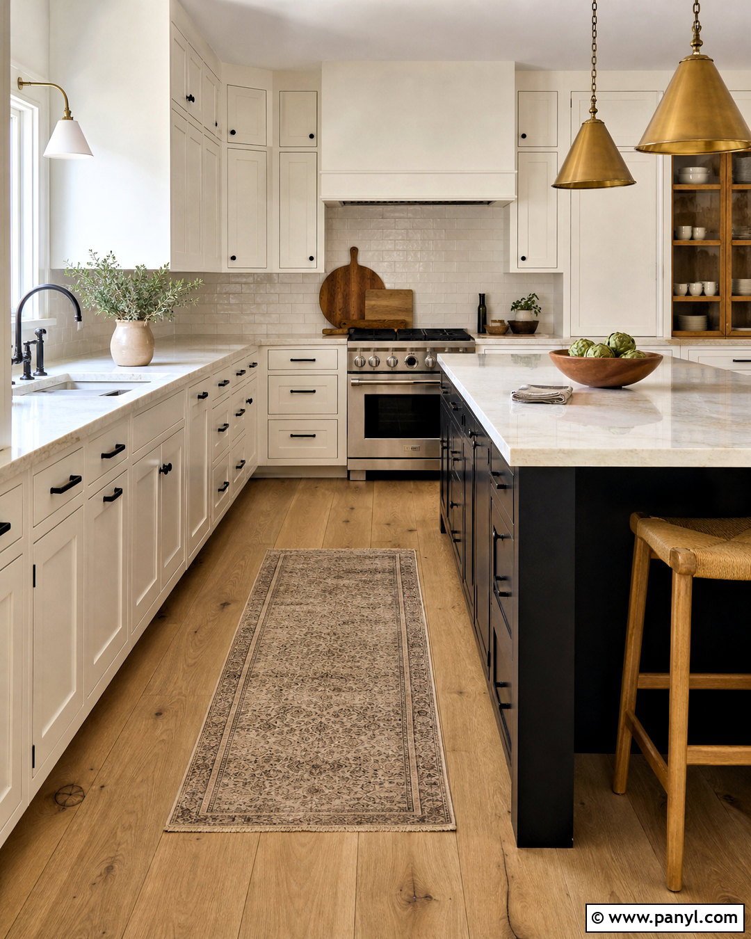 Shoji White Cabinets With Black Island - 20 shoji white kitchen cabinets