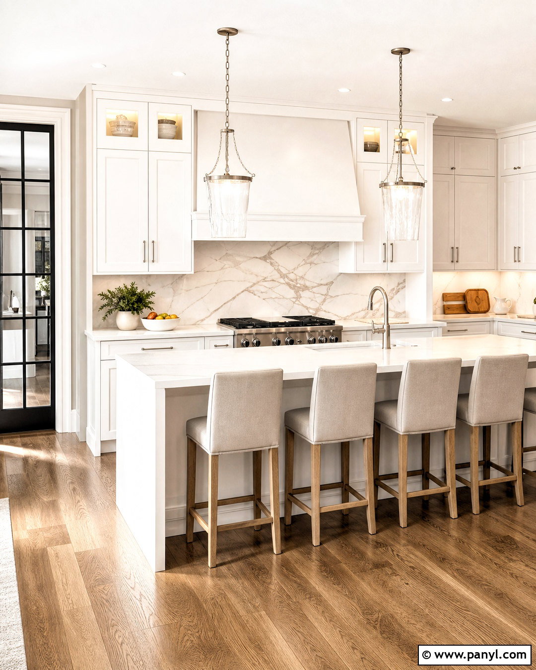 Shoji White Cabinets With Marble Backsplash - 20 shoji white kitchen cabinets