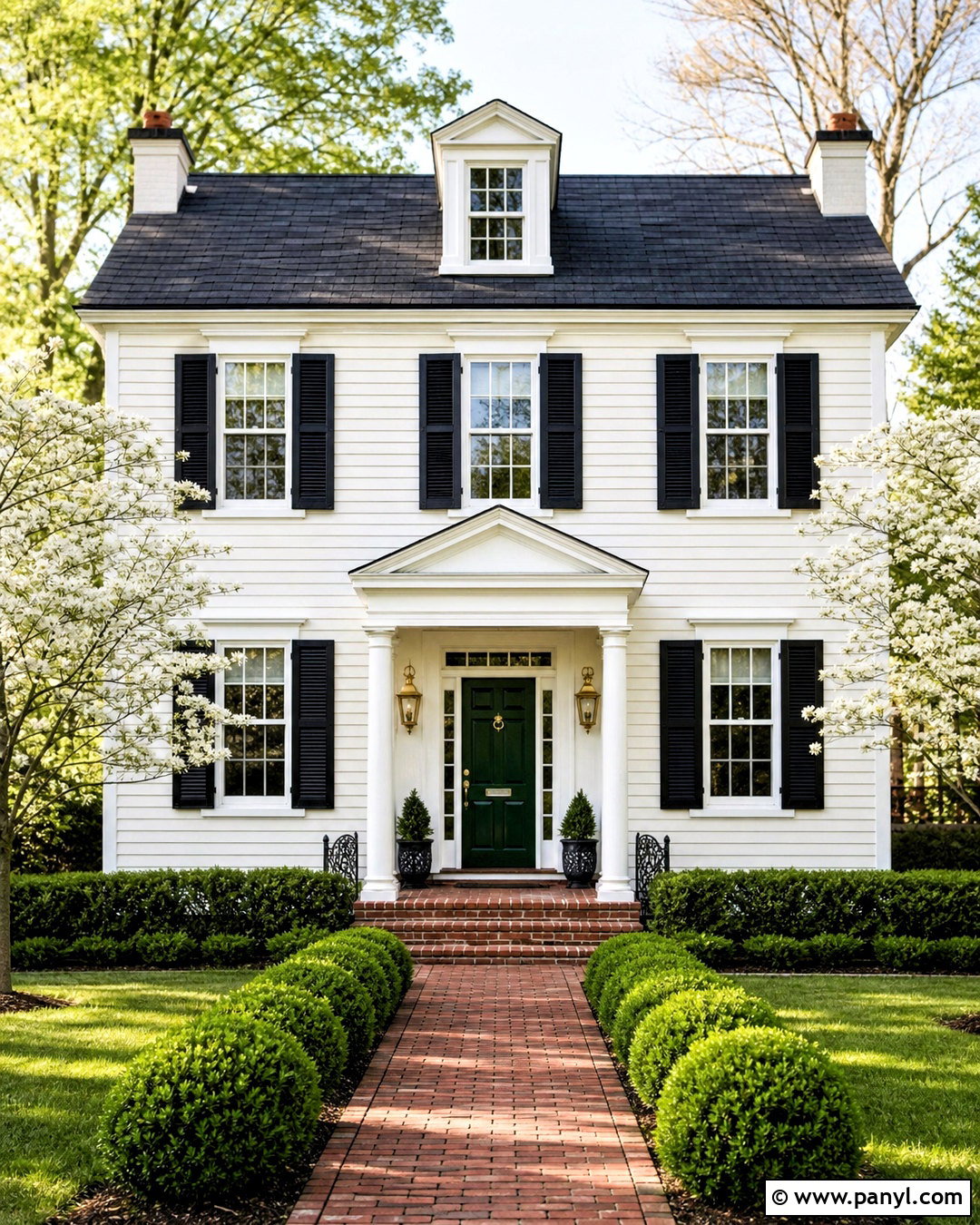 Shoji White Colonial Exterior - 20 shoji white sherwin williams exterior ideas
