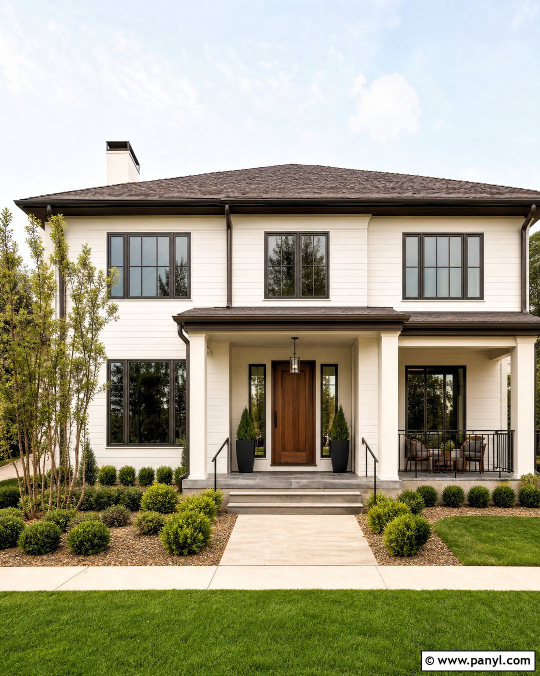 Shoji White Exterior With Dark Bronze Accents - 20 shoji white sherwin williams exterior ideas