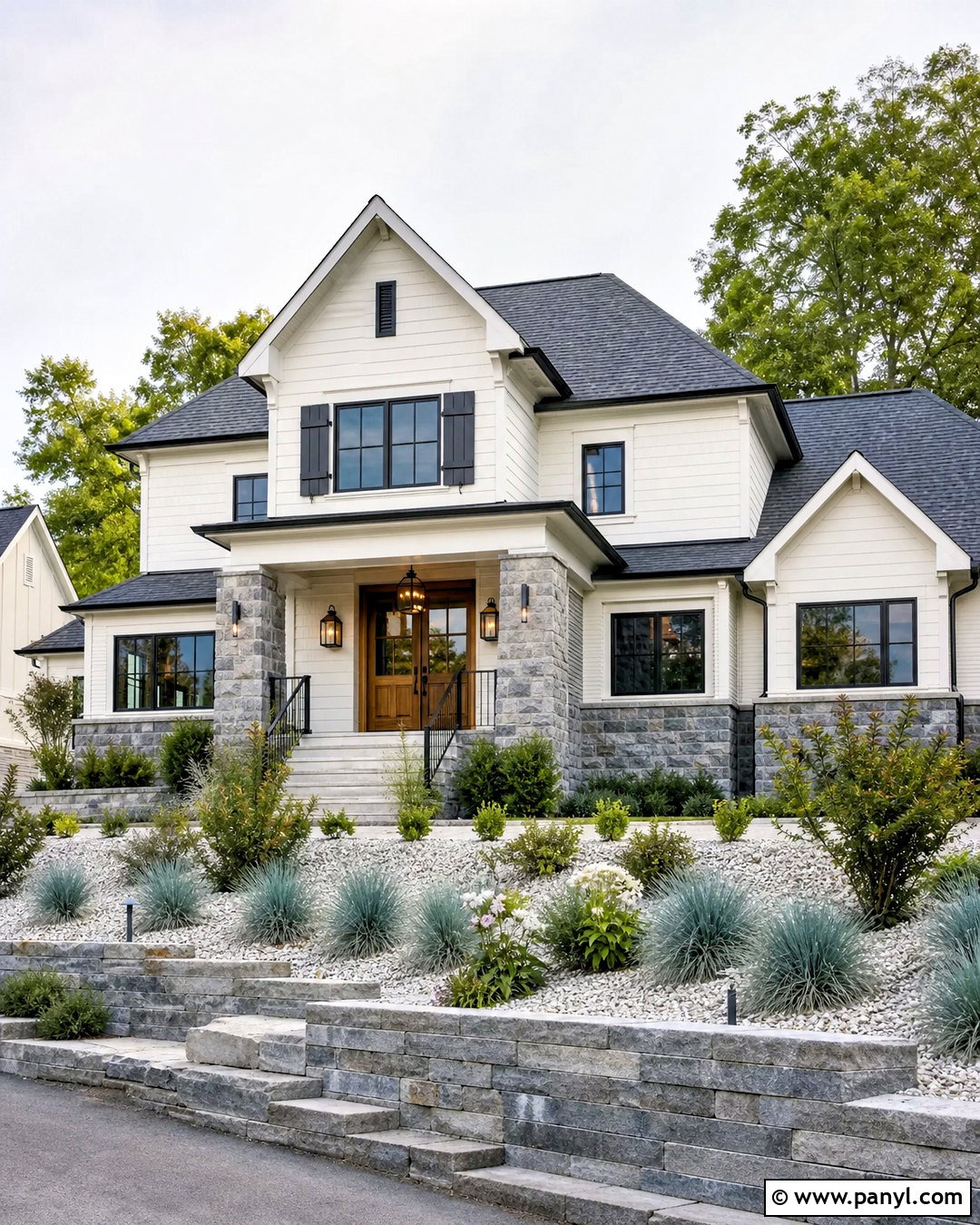 Shoji White Exterior With Gray Stone - 20 shoji white sherwin williams exterior ideas