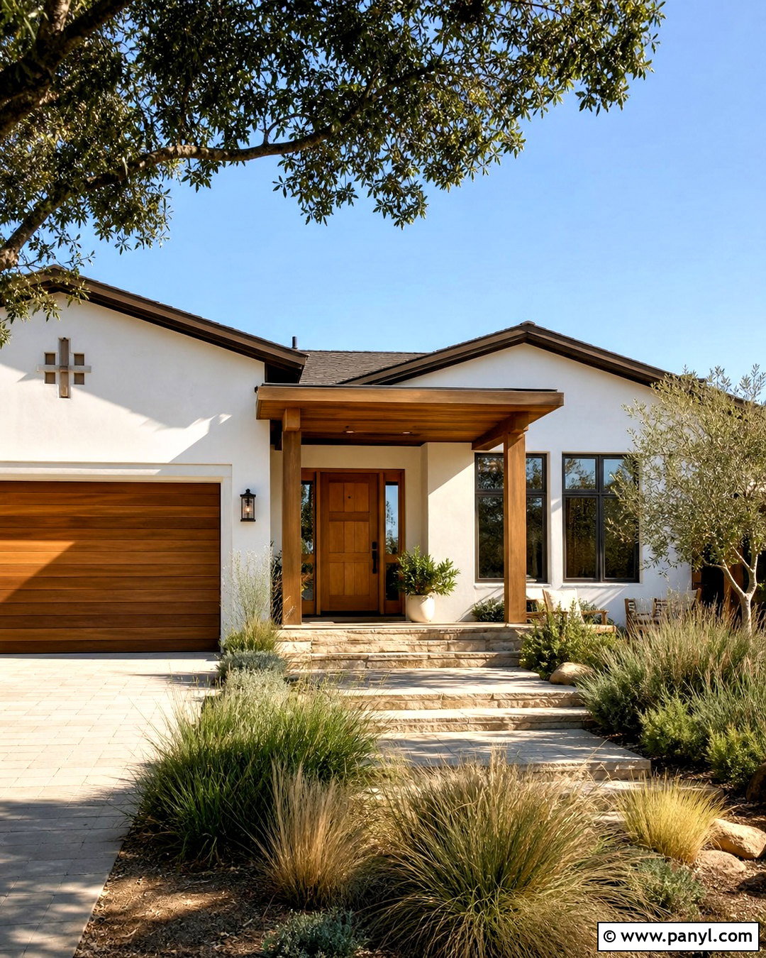 Shoji White Exterior With Natural Wood - 20 shoji white sherwin williams exterior ideas