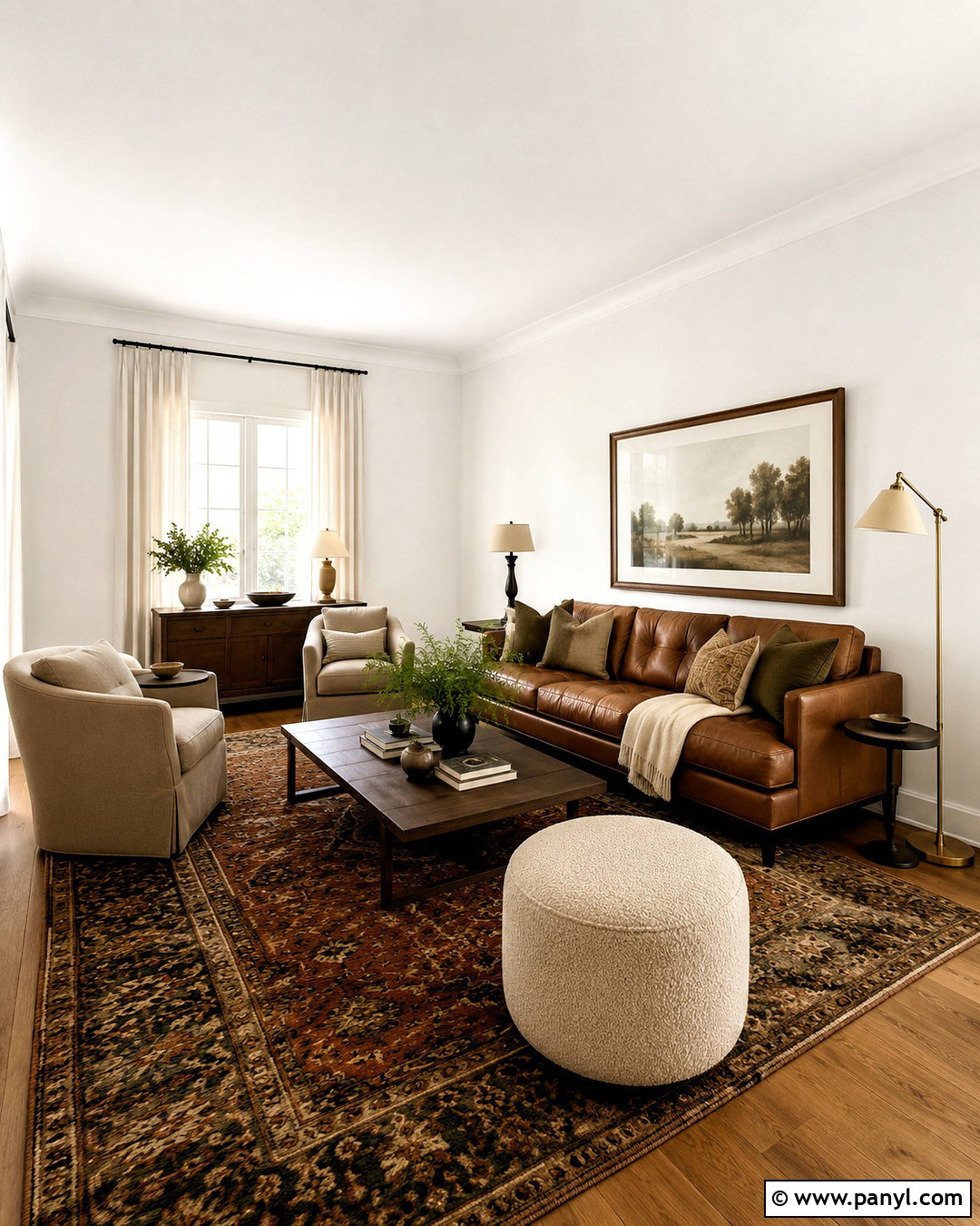 Shoji White North Facing Living Room - 35 Sw Shoji White Walls