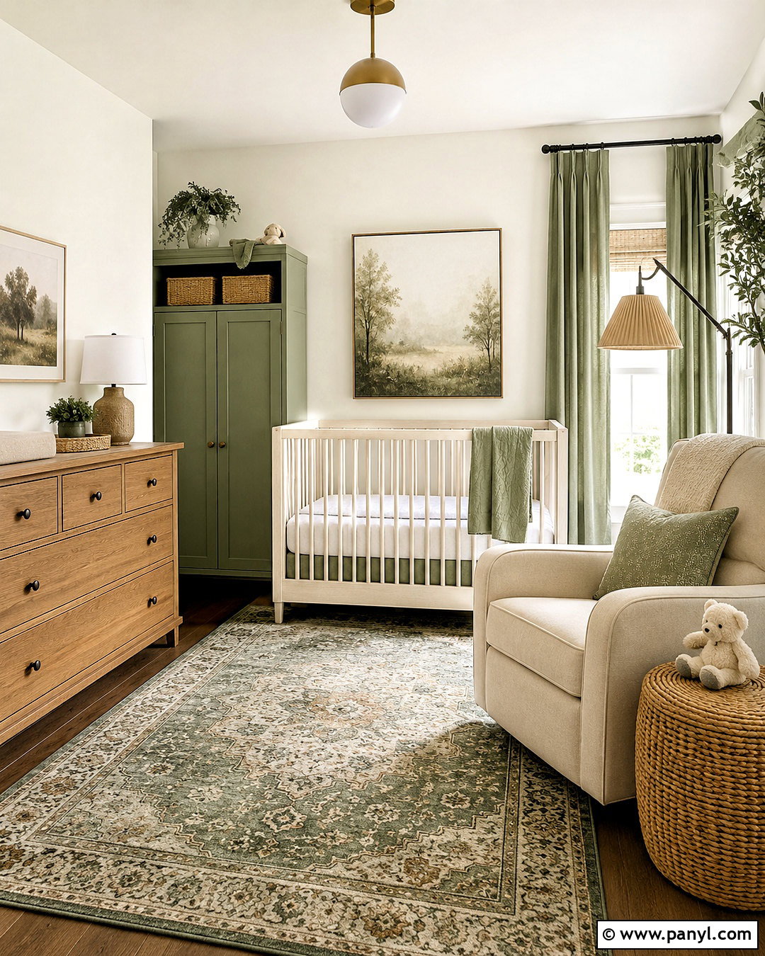 Shoji White Nursery With Soft Green - 35 Sw Shoji White Walls