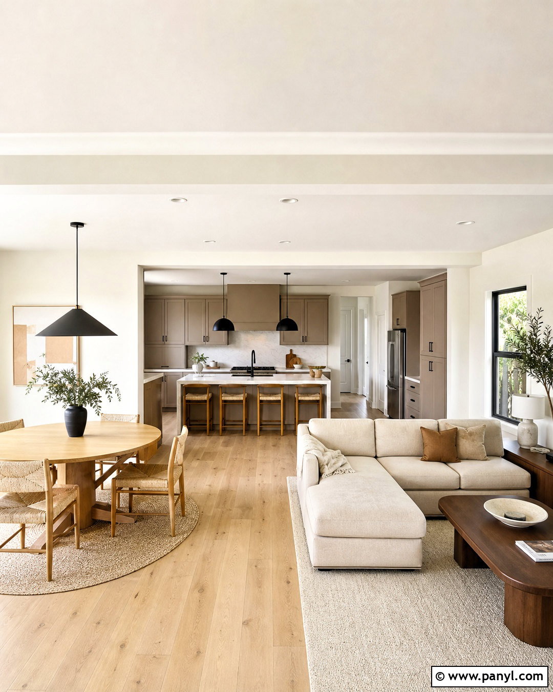 Shoji White SW 7042 Open-Concept Room - 20 sherwin williams warm neutrals