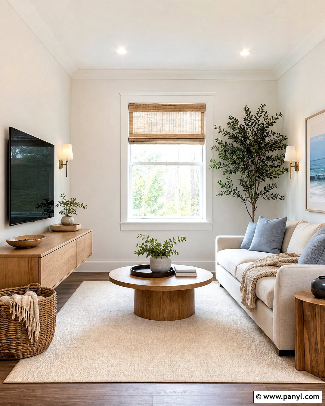Shoji White Small Living Room - 35 Sw Shoji White Walls