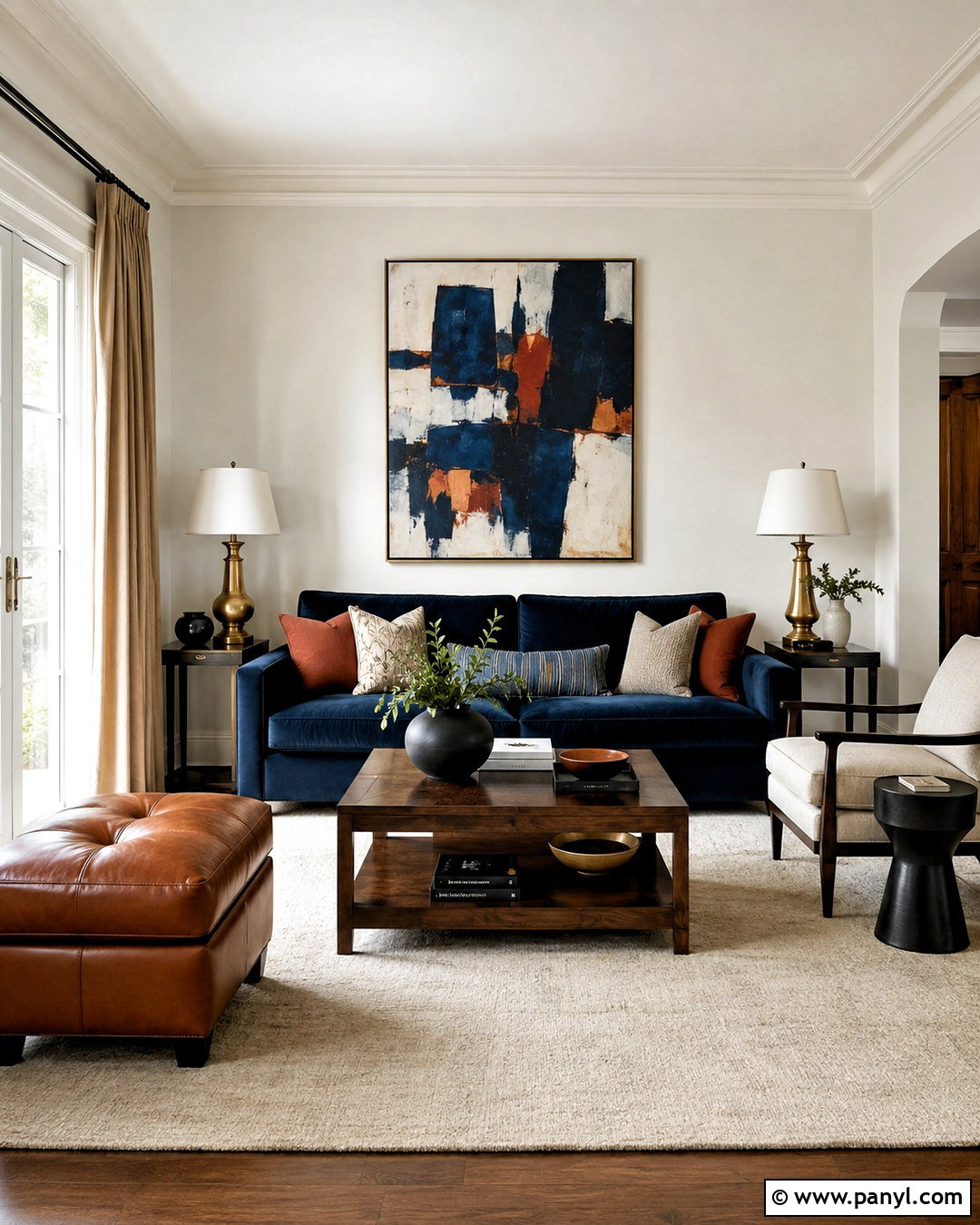Shoji White Walls With Navy Blue - 35 Sw Shoji White Walls