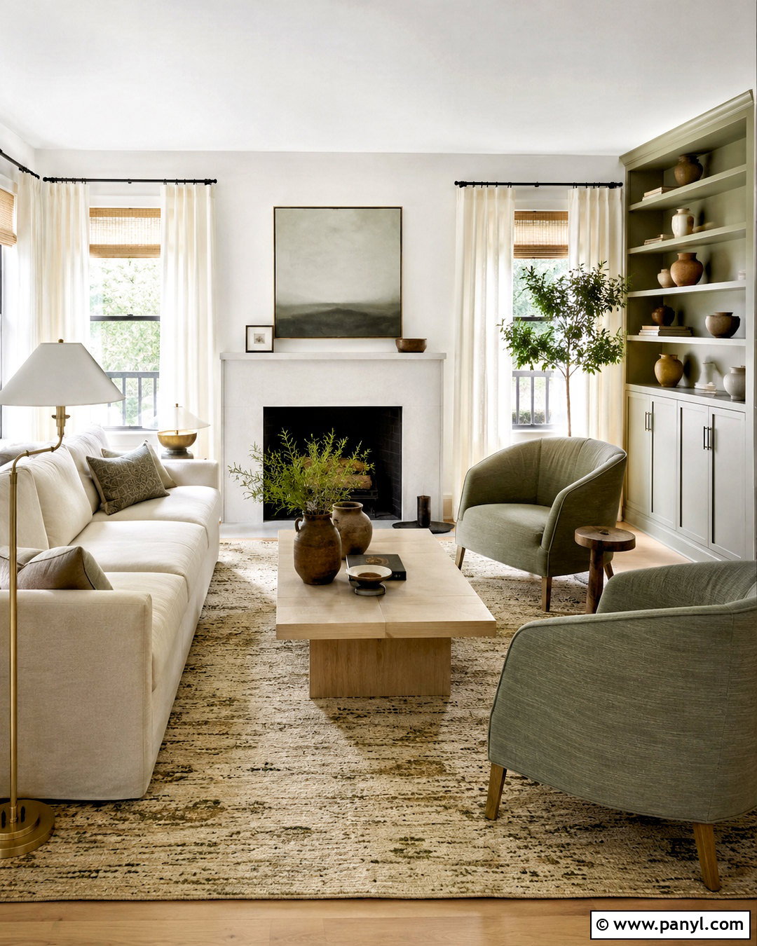 Shoji White Walls With Sage Green - 35 Sw Shoji White Walls