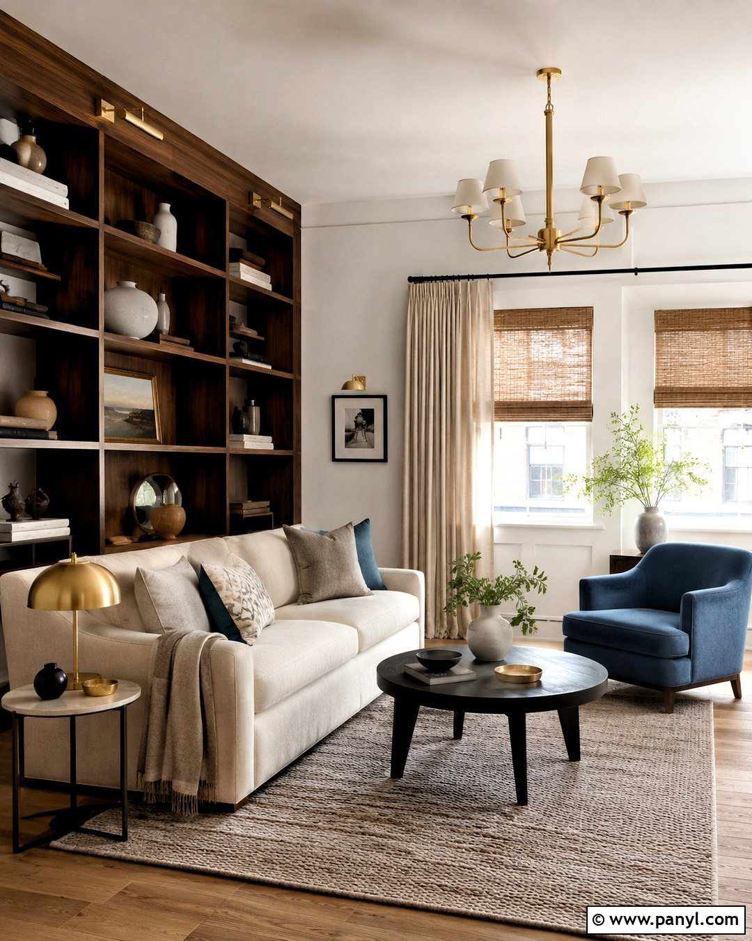 Shoji White Walls With Walnut Furniture - 35 Sw Shoji White Walls