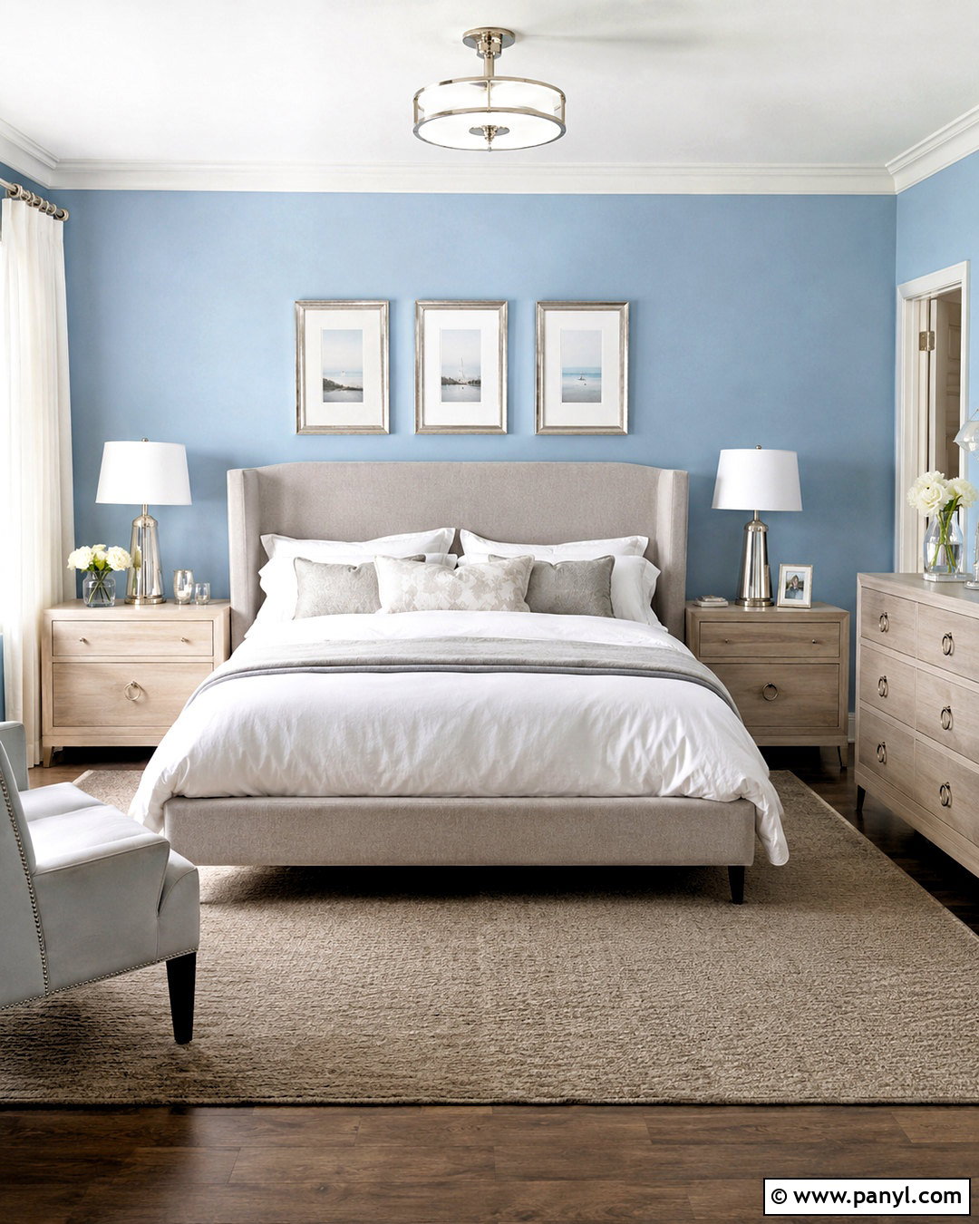 Silver Accents With Light Blue Walls - 20 What Goes With Light Blue Walls