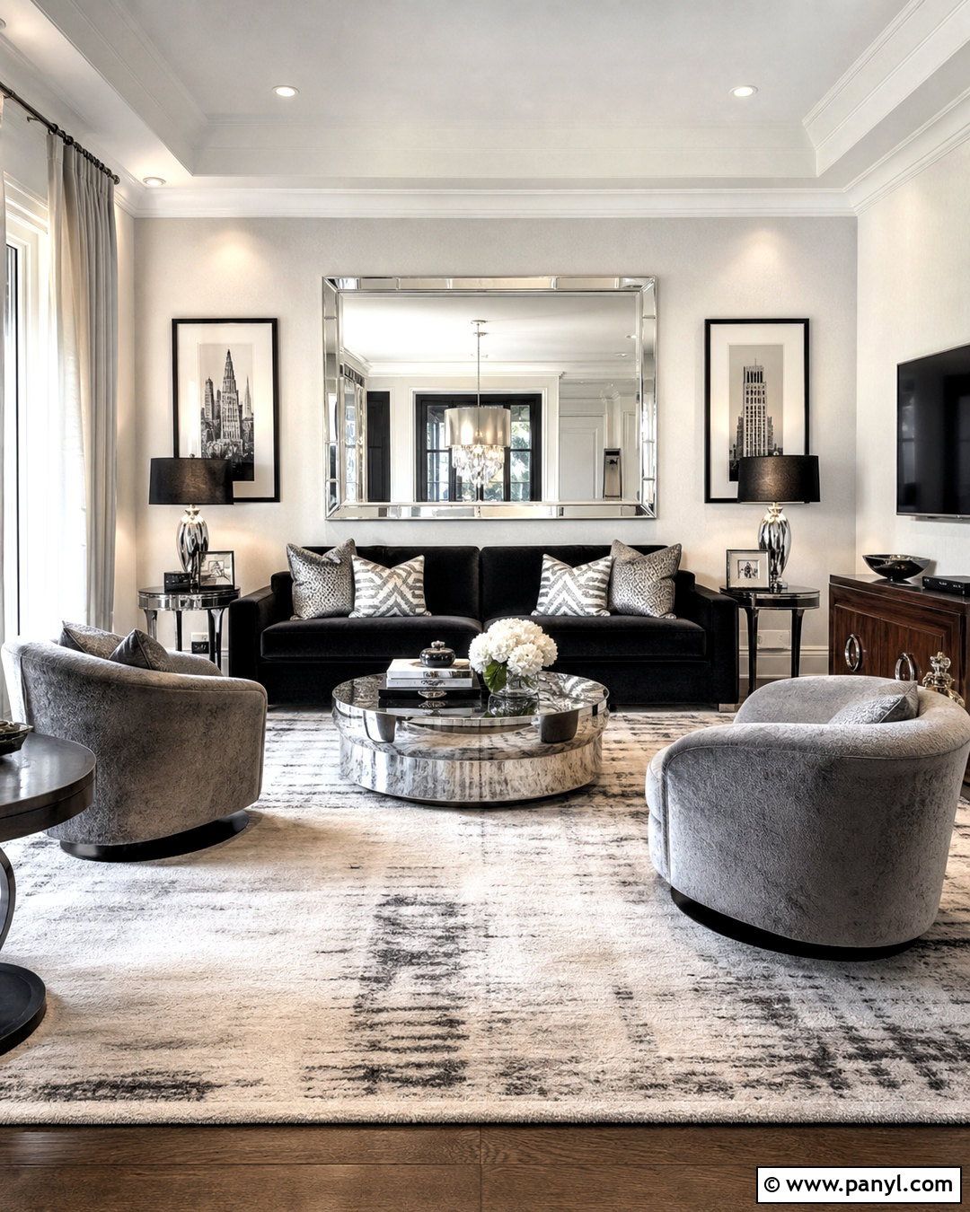 Silver And Black Living Room - 20 silver interior design ideas