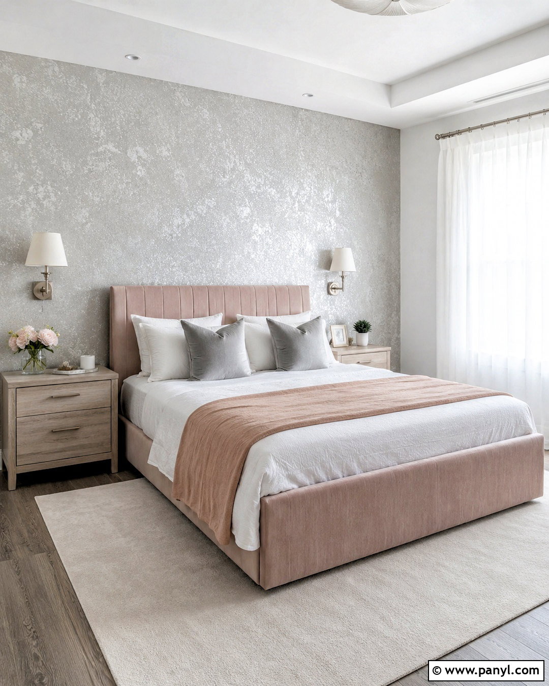 Silver And Blush Bedroom Wall - 35 silver wall ideas