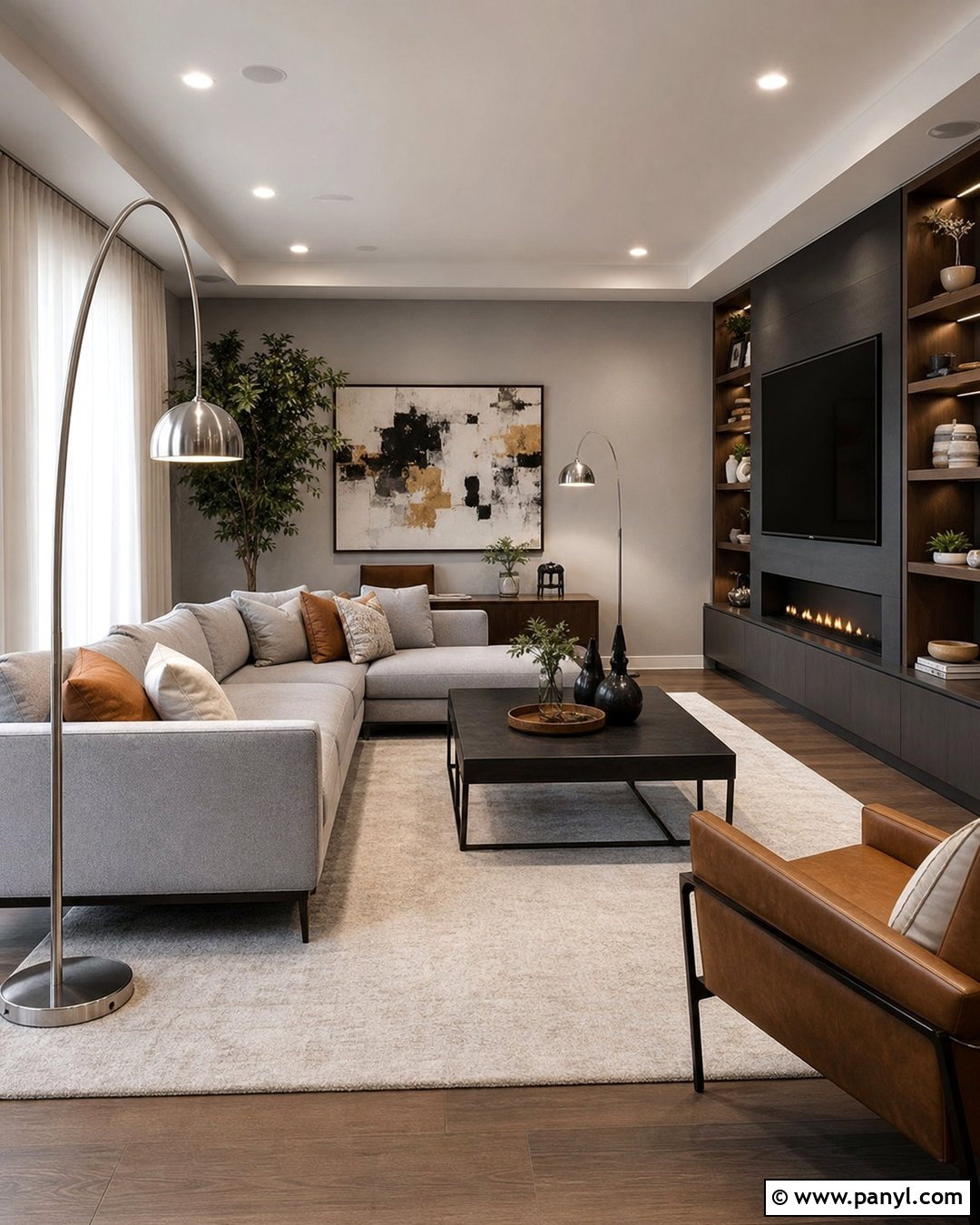 Silver And Charcoal Living Room - 20 Silver Wall Paint Ideas