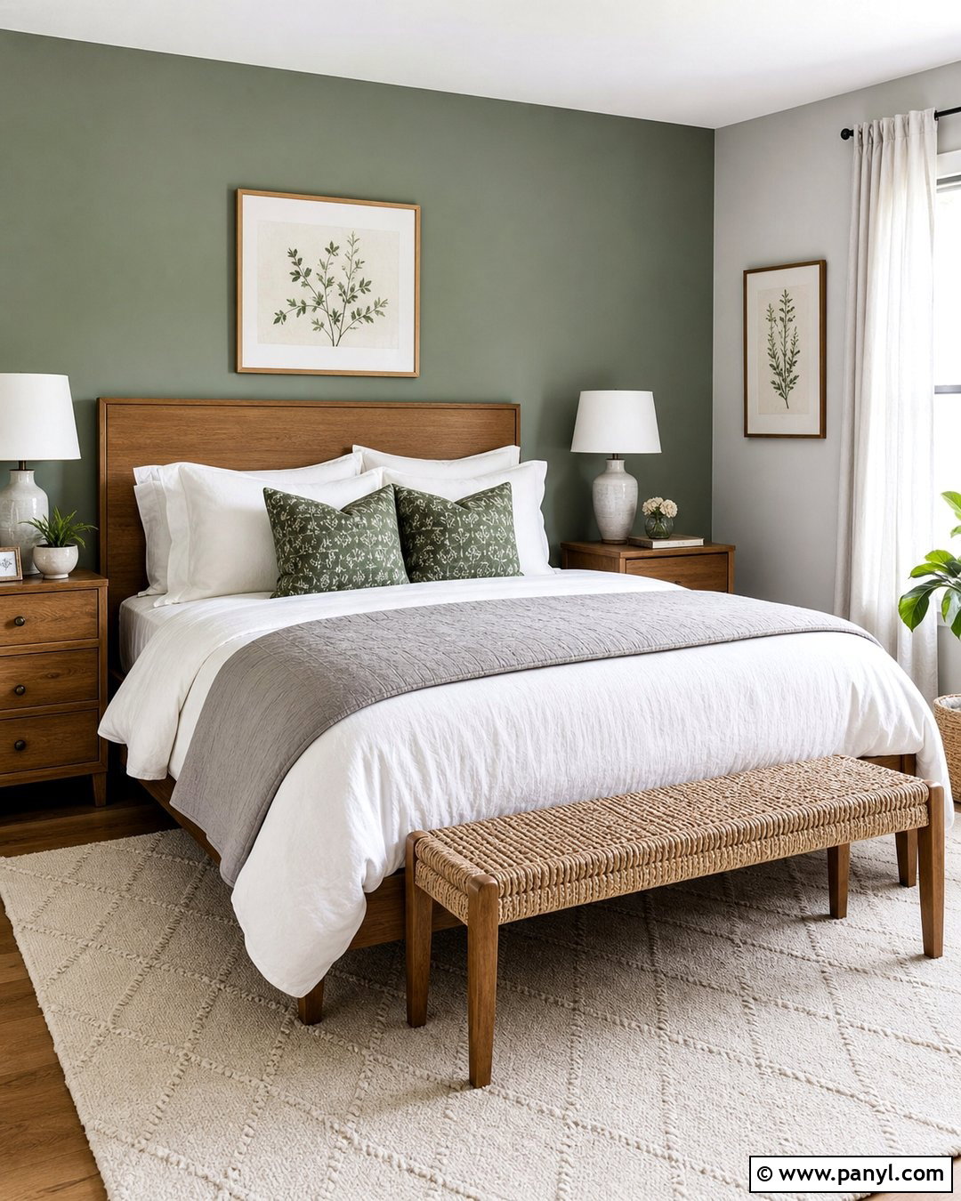 Silver And Sage Guest Room - 20 Silver Wall Paint Ideas