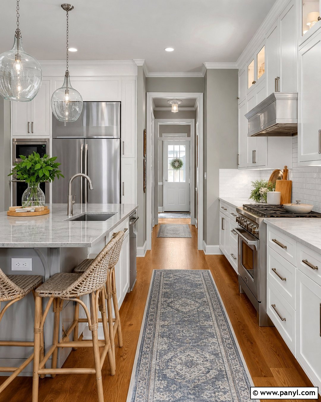Silver And White Kitchen - 20 Silver Wall Paint Ideas