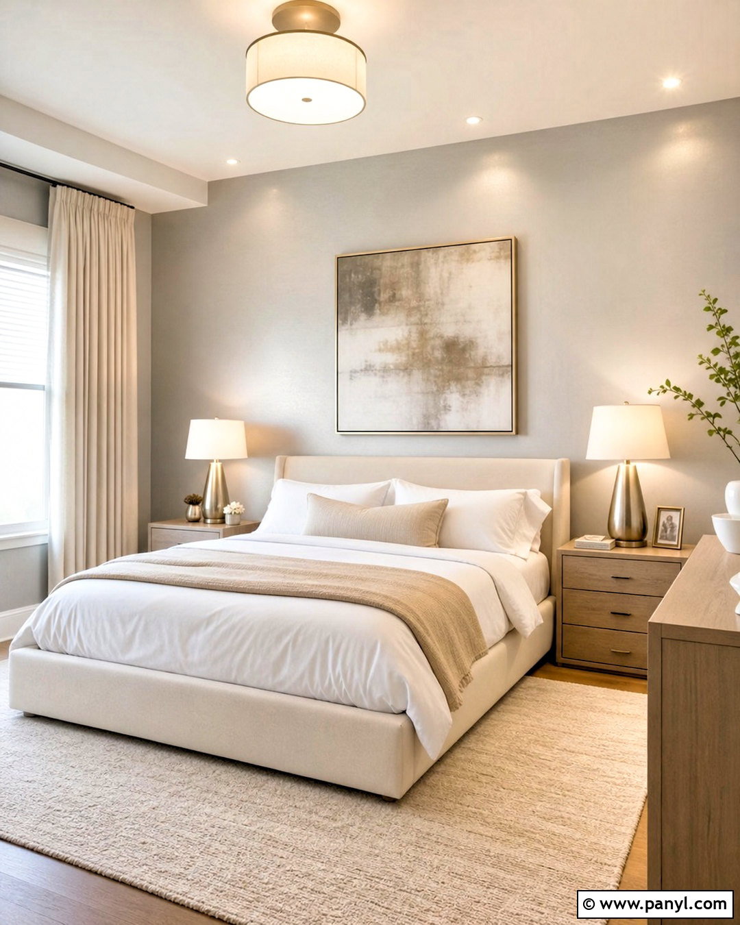 Silver Bedroom Walls With Cream Furniture - 20 silver paint walls