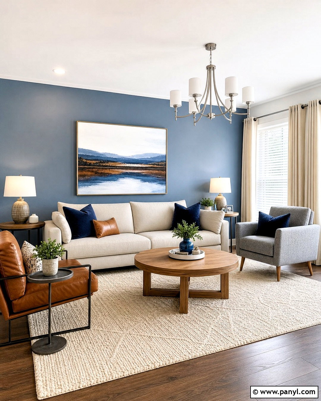 Silver Blue Living Room Accent Wall - 20 accent wall light color ideas