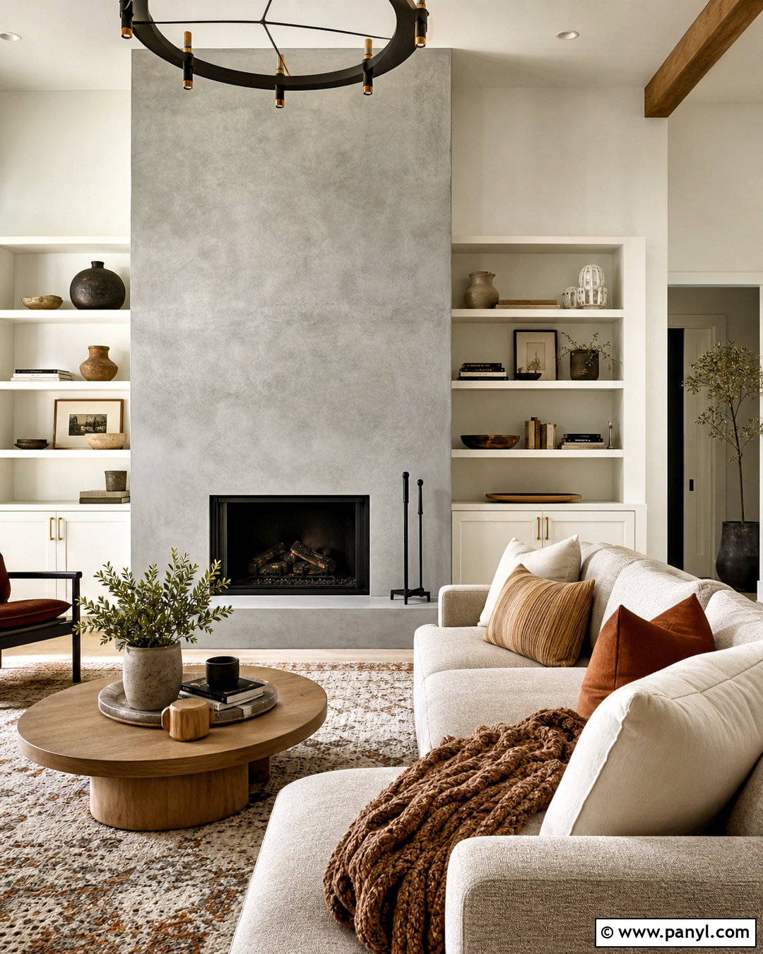 Silver Concrete Fireplace - 20 silver texture ideas